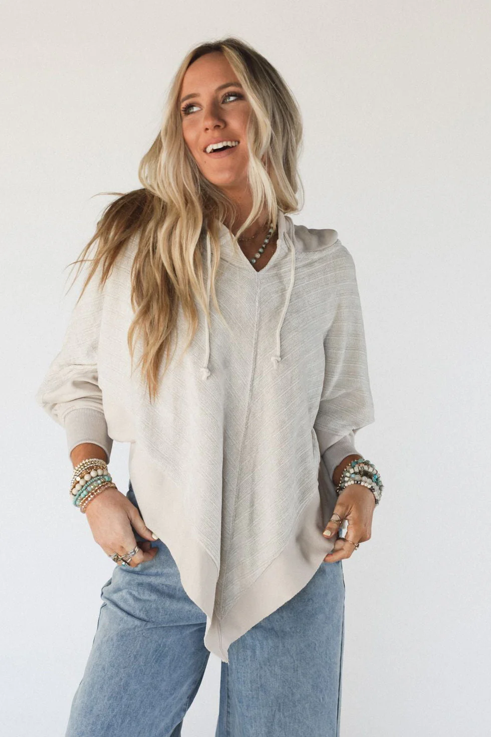 High Point Hoodie Top - Beige - Image 2