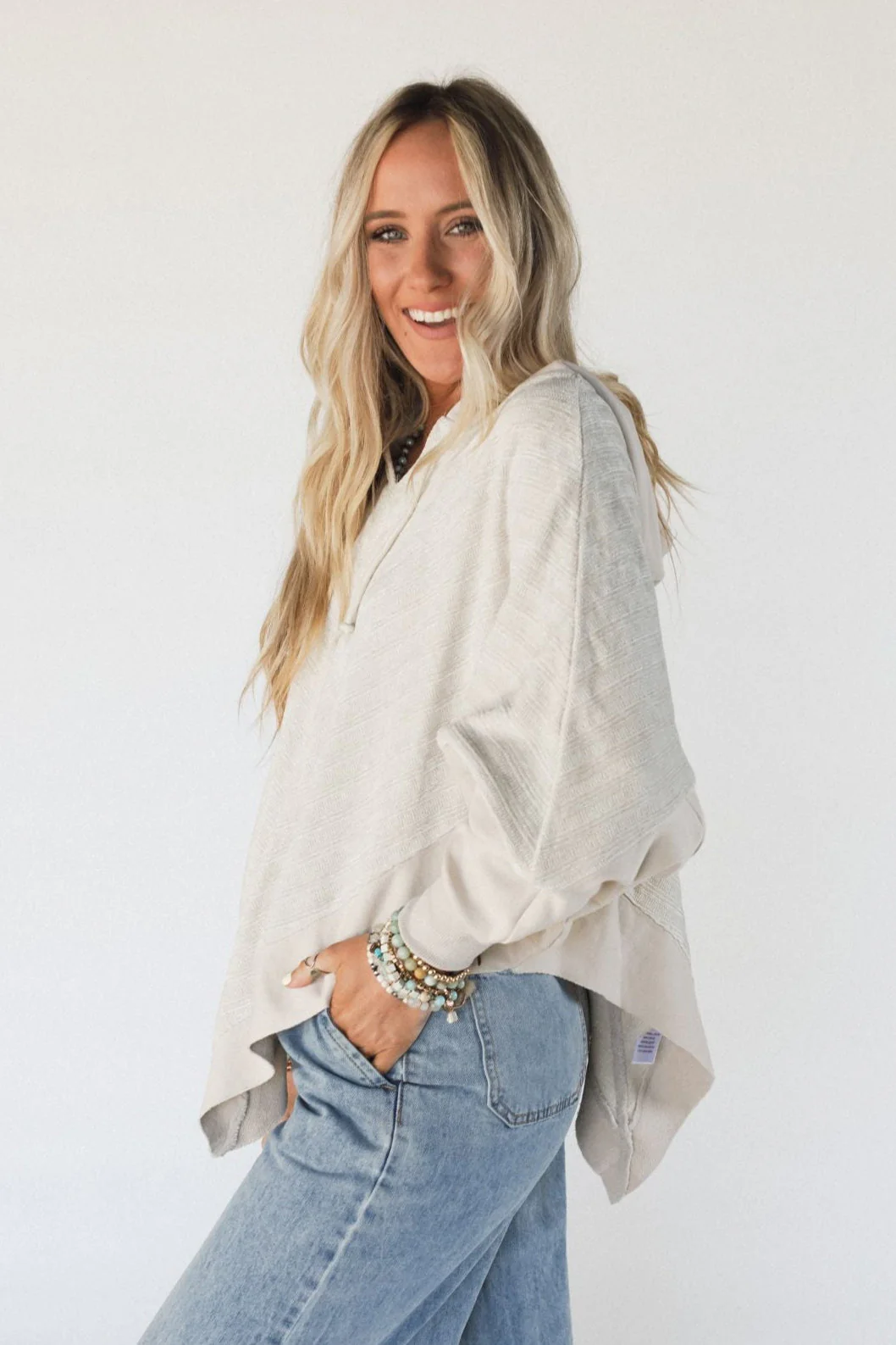 High Point Hoodie Top - Beige - Image 3