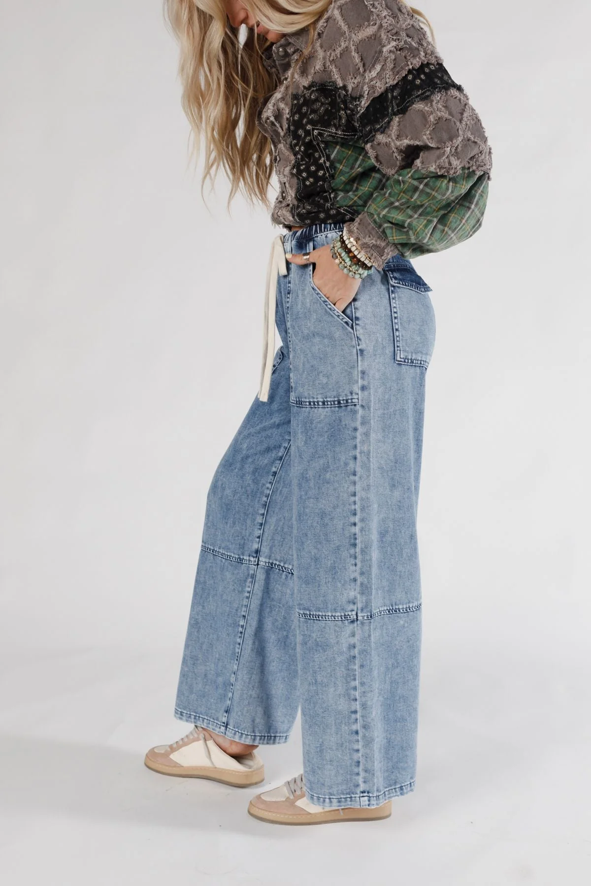 Highway Dreamers Wide Leg Pants - Denim - Image 5