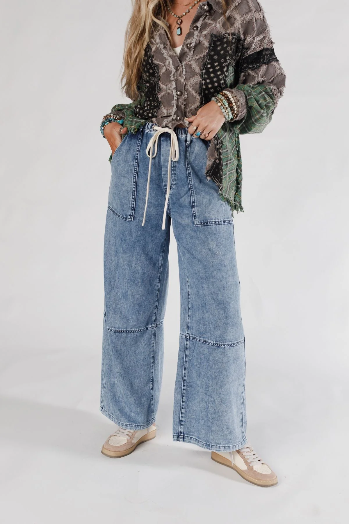 Highway Dreamers Wide Leg Pants - Denim - Pre Order