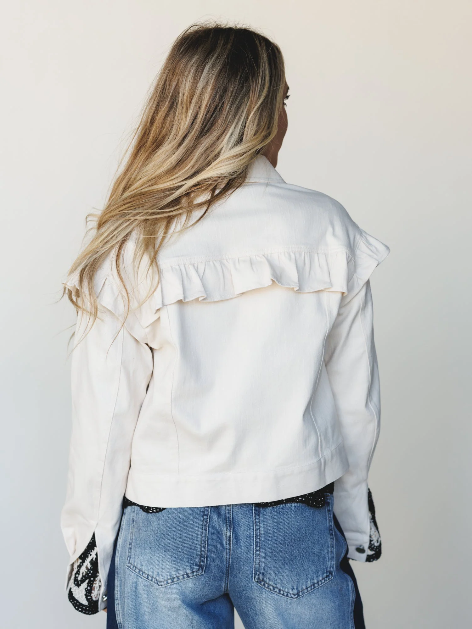 Home On the Range Ruffle Jacket  - Ecru - Image 5
