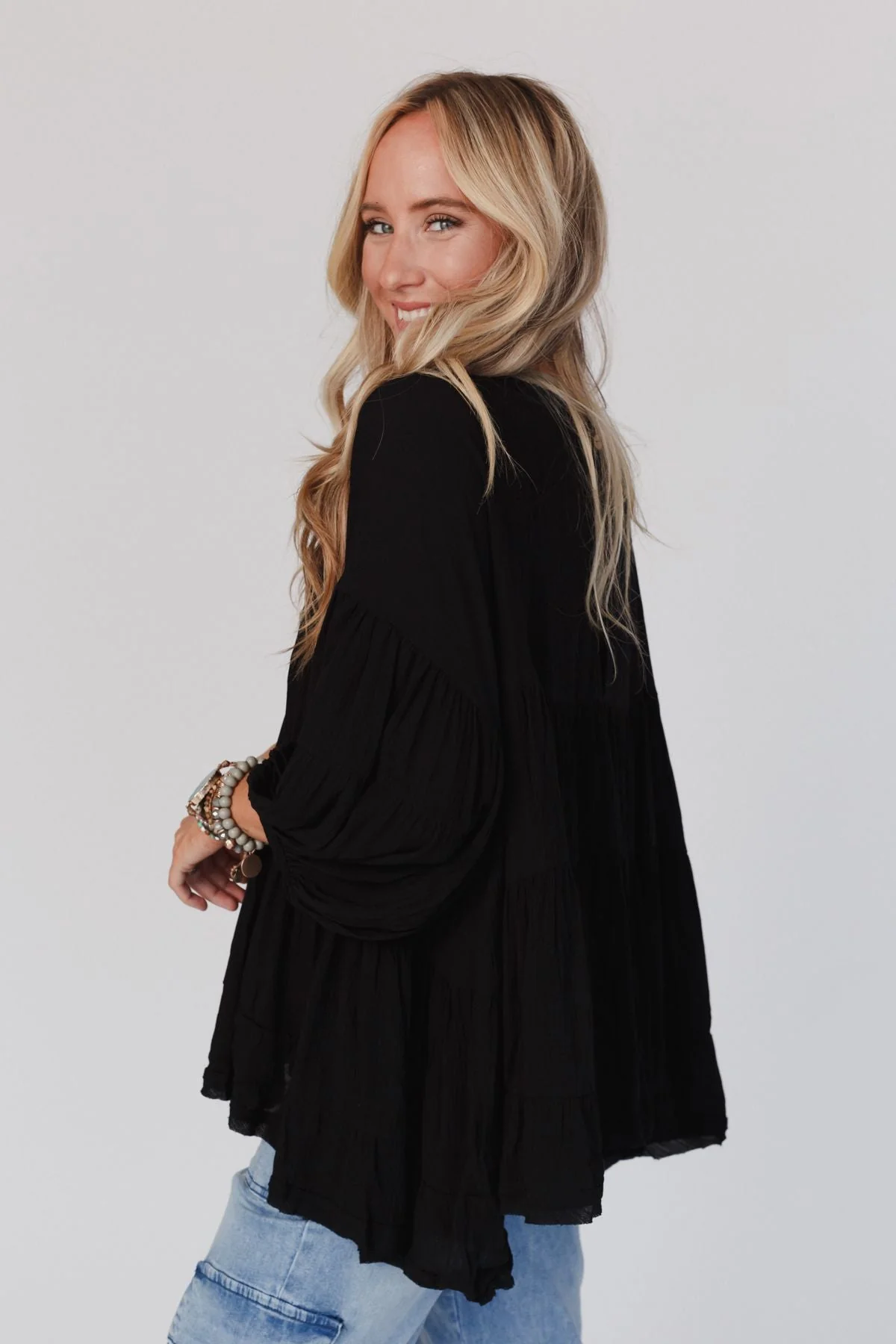 In The Clouds Tunic Top - Black - Image 5