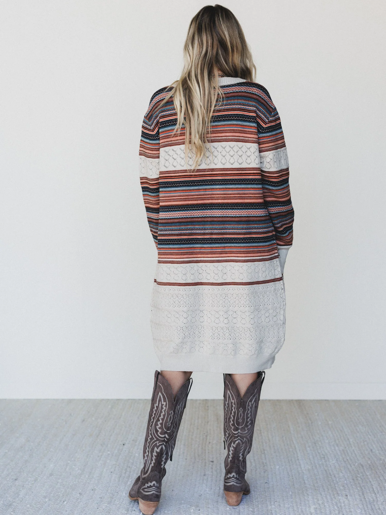 In The Seams Long Cardigan  - Light Beige - Image 6