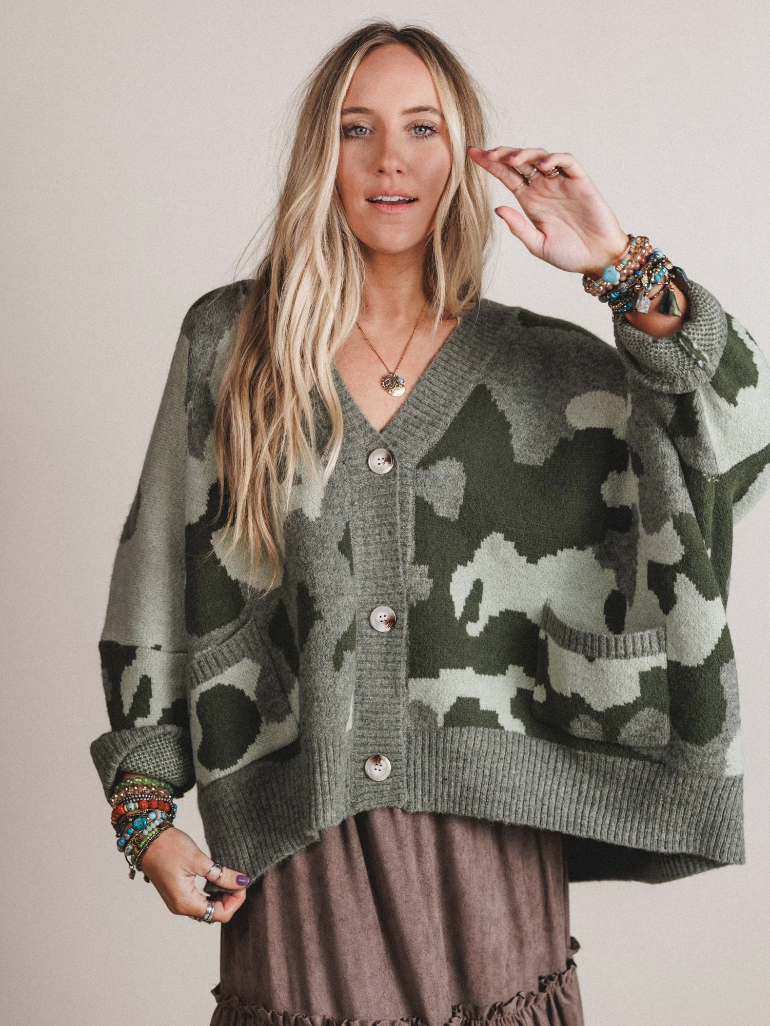 Into The Dusk Cardigan - Camo - Image 5
