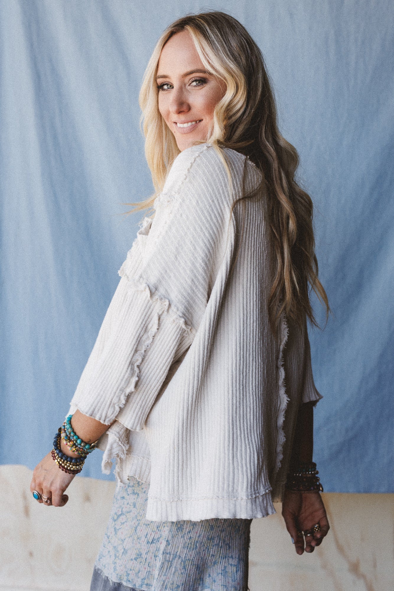 Jaqueline Textured Top - Ecru - Image 3