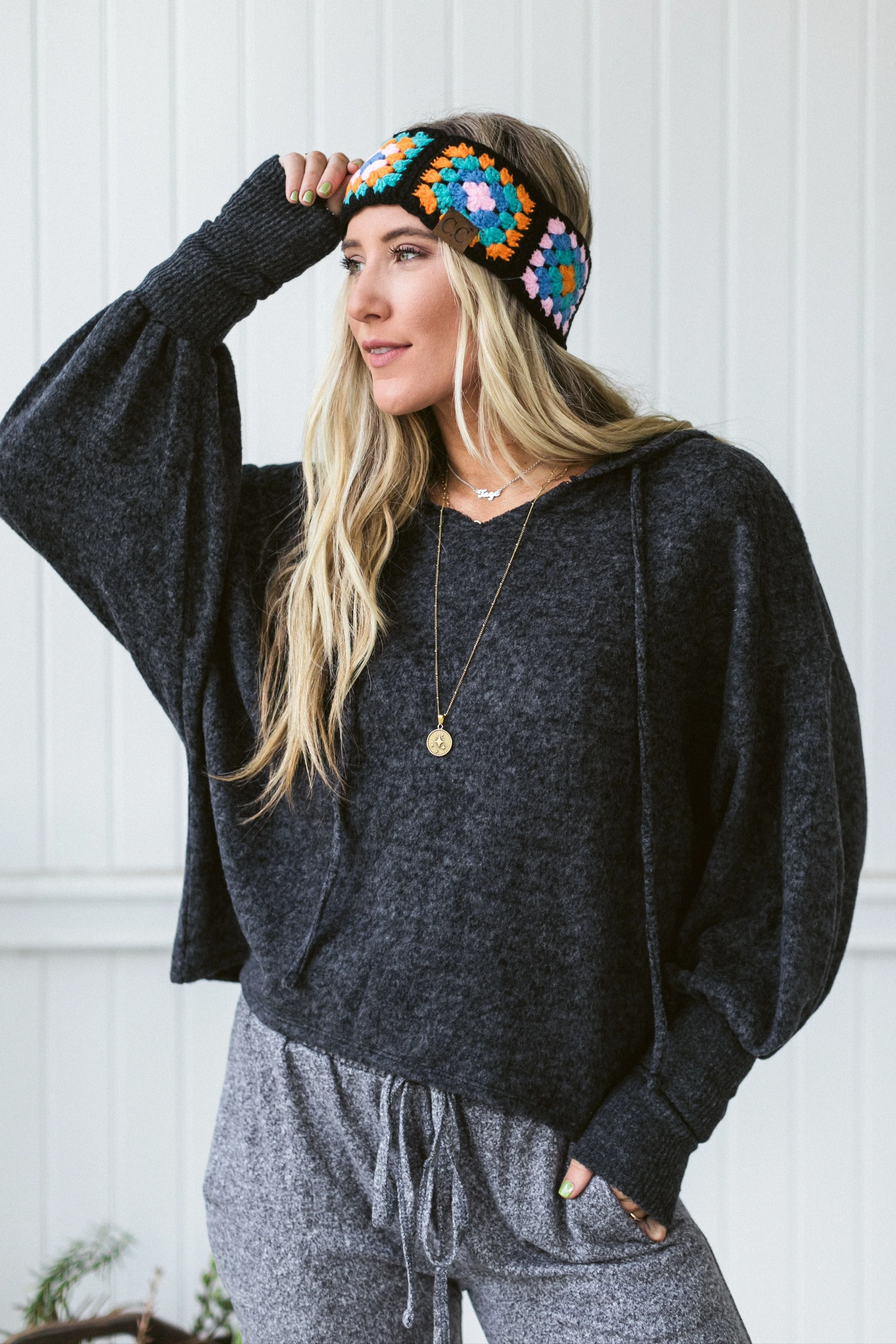 Jetset Dreams Hoodie Top - Black - Image 2