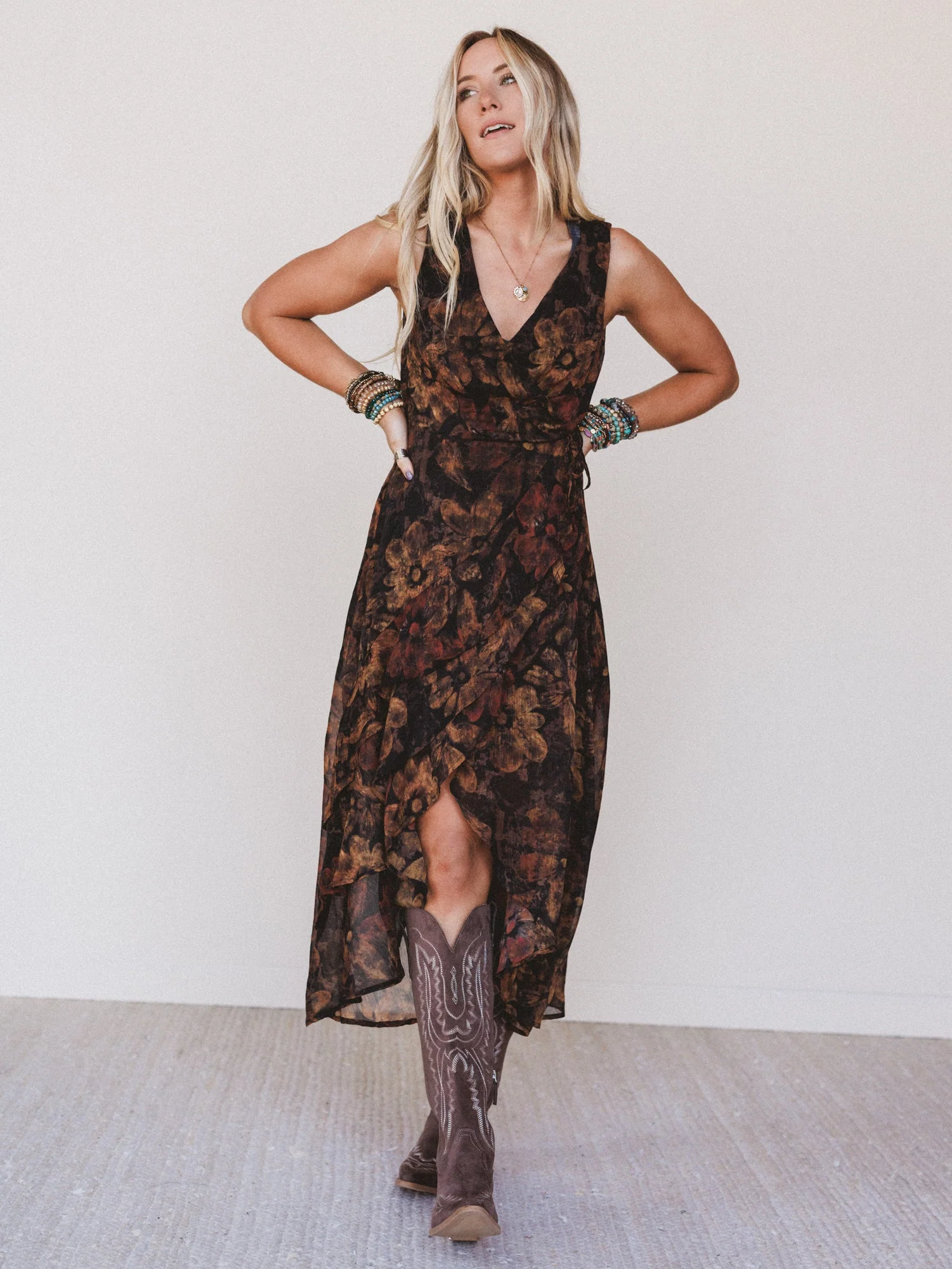 Jocelyn Wrap Dress - Black - Image 2