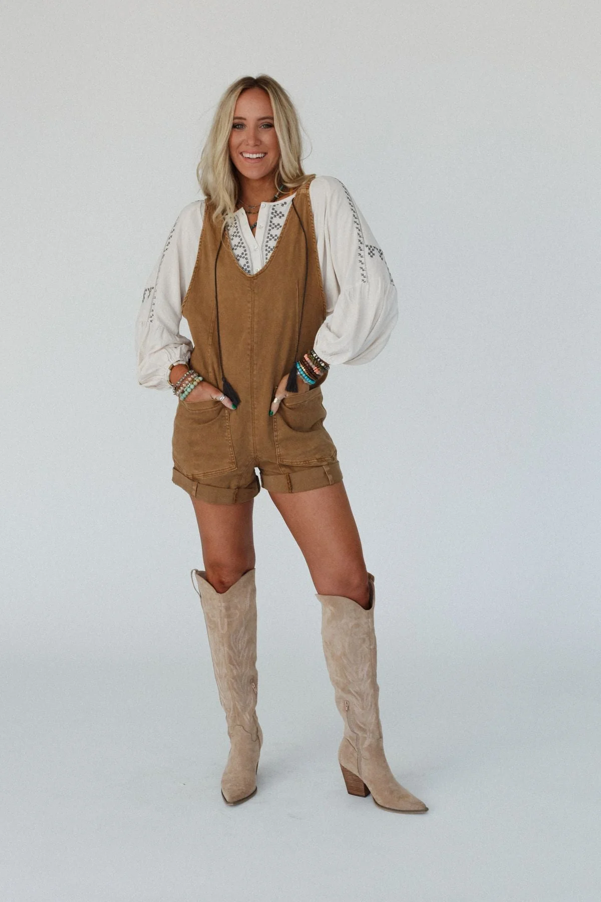 Jordyn Romper - Camel - Image 6