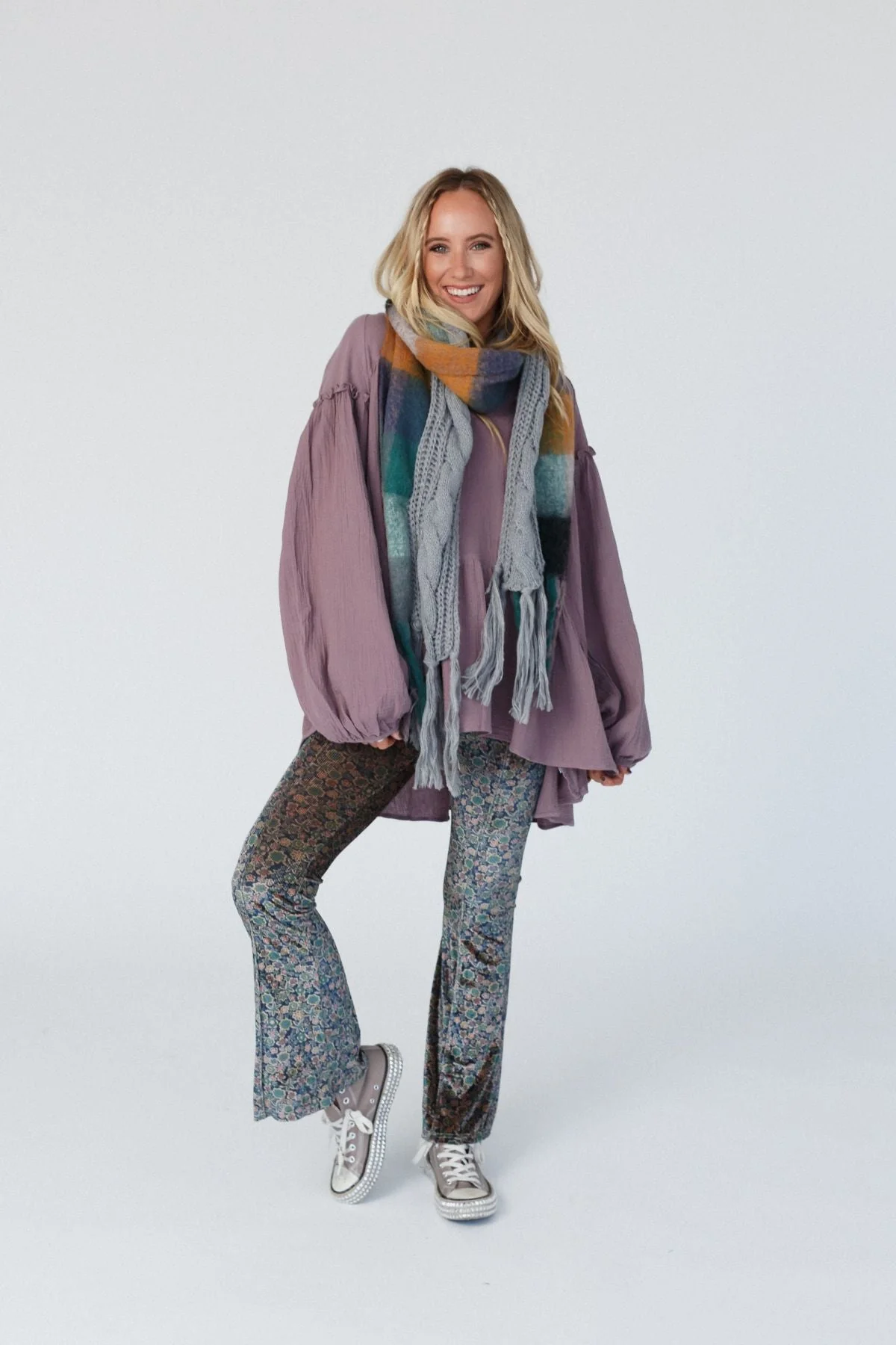 Joy Of Cozy Textured Scarf - Gray - Image 5