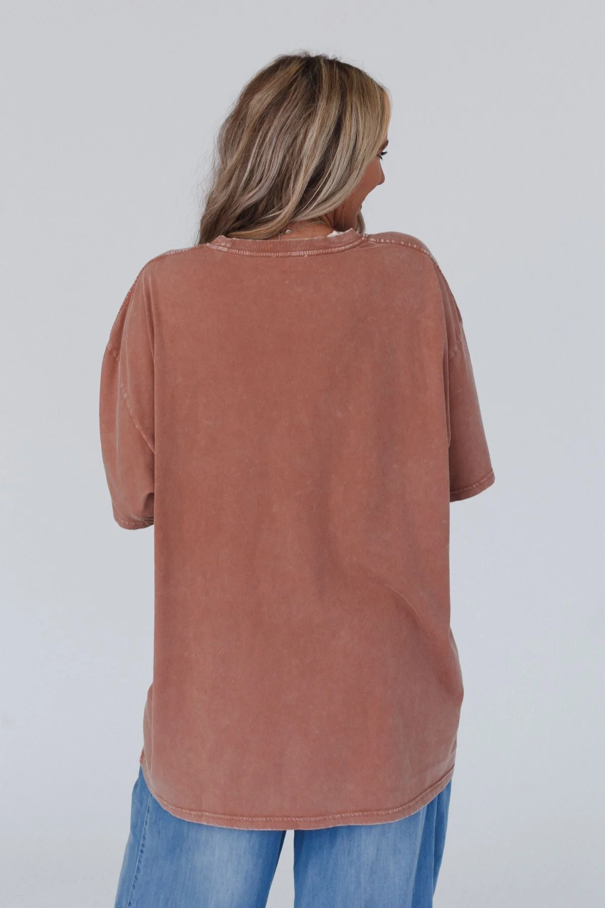 Jude Oversized Peace Sign Graphic Tee - Mauve - Image 6