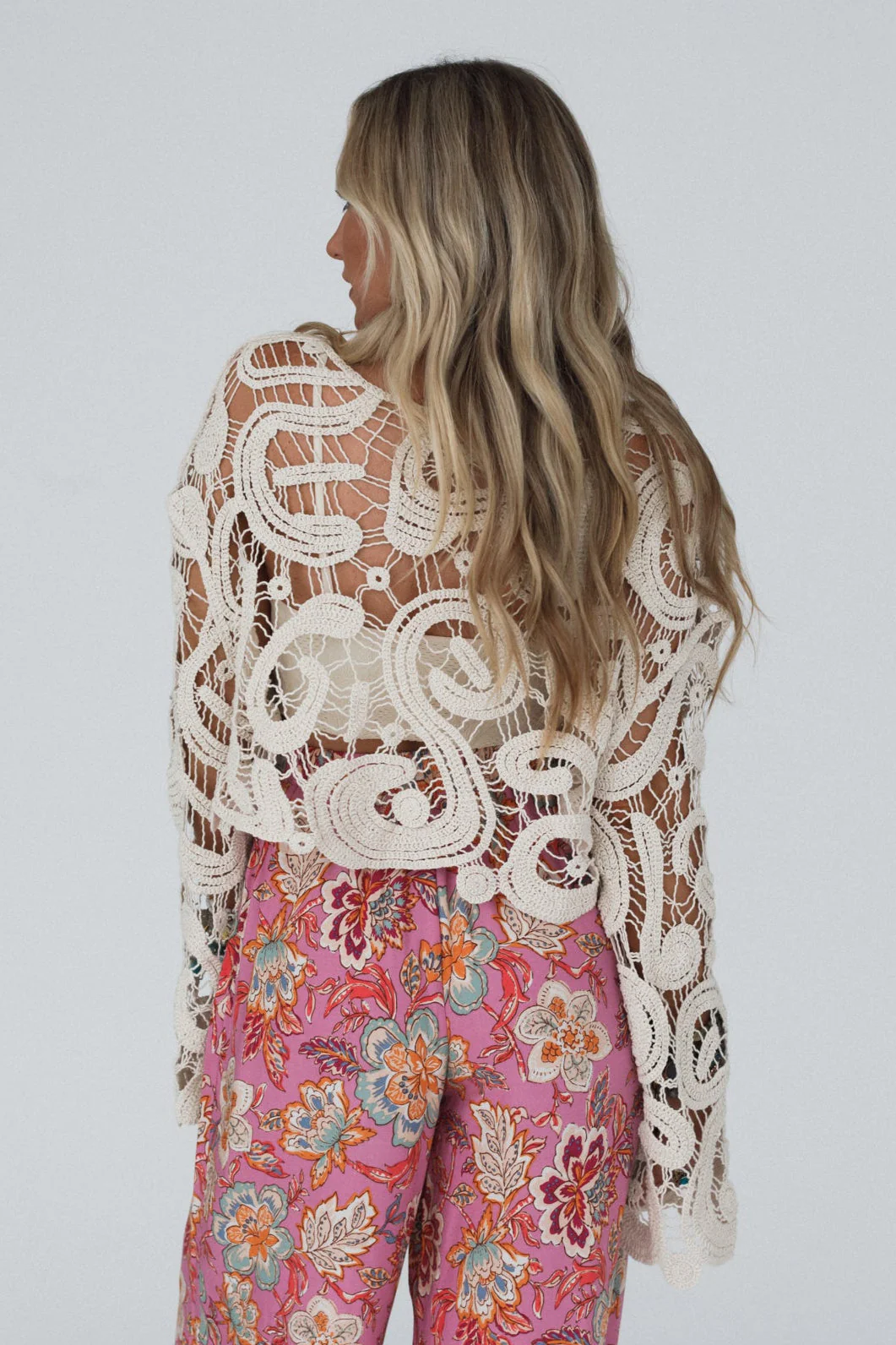 Juliet Crochet Top - Beige - Image 3