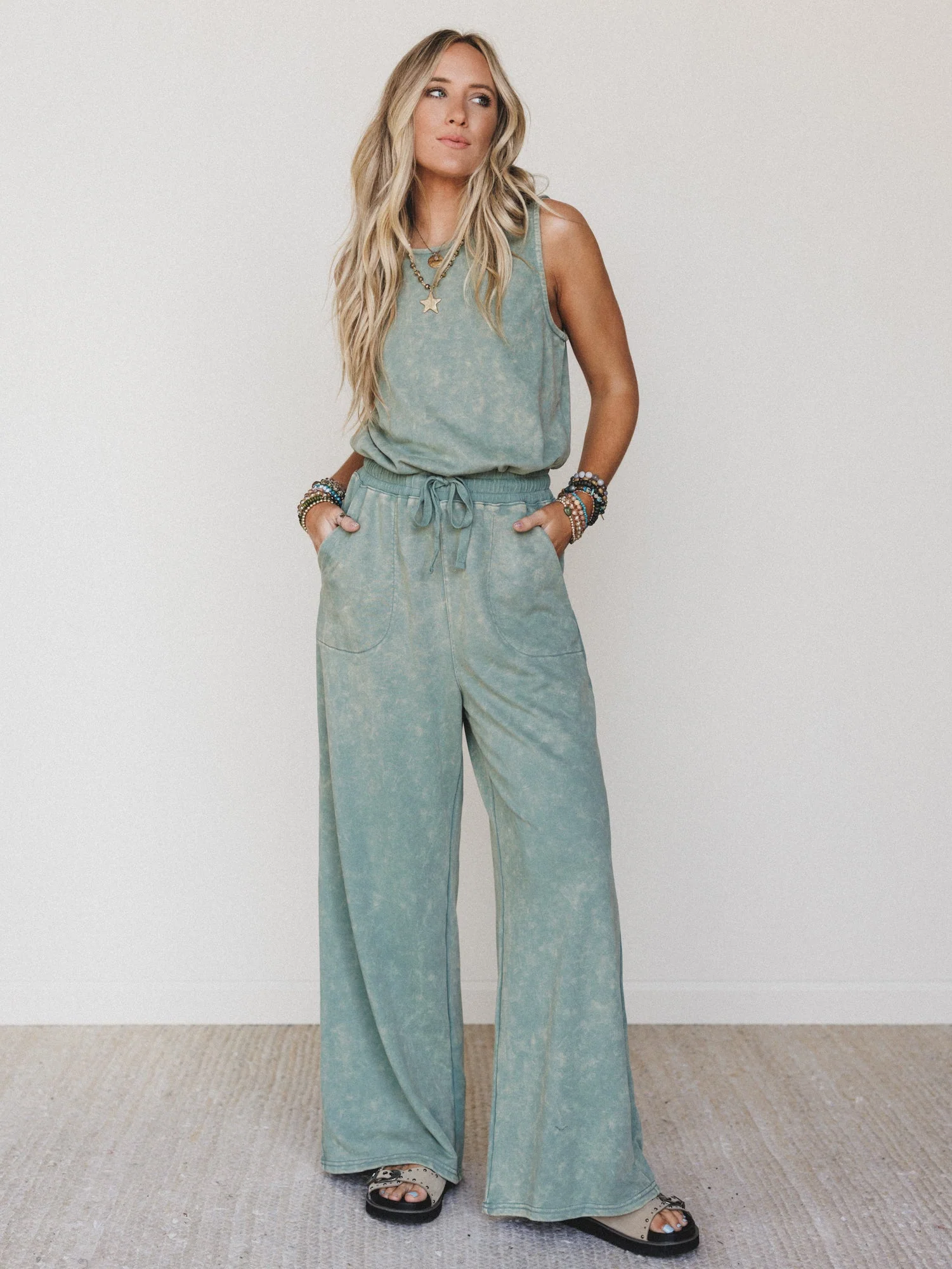 June Moon Jumpsuit - Sage - Pre Order