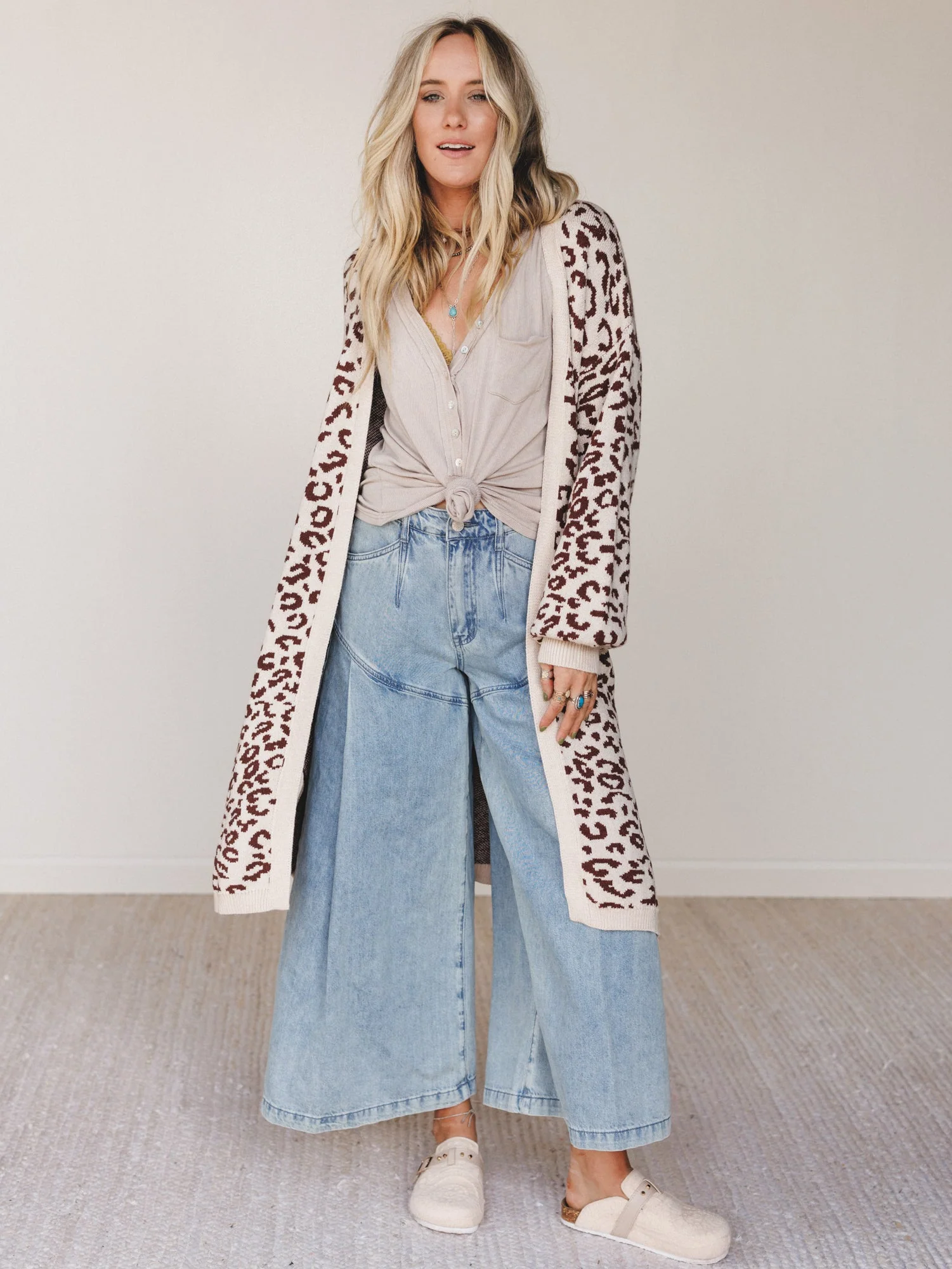 Jungle Grove Animal Print Cardigan - Brown Multi - Image 2