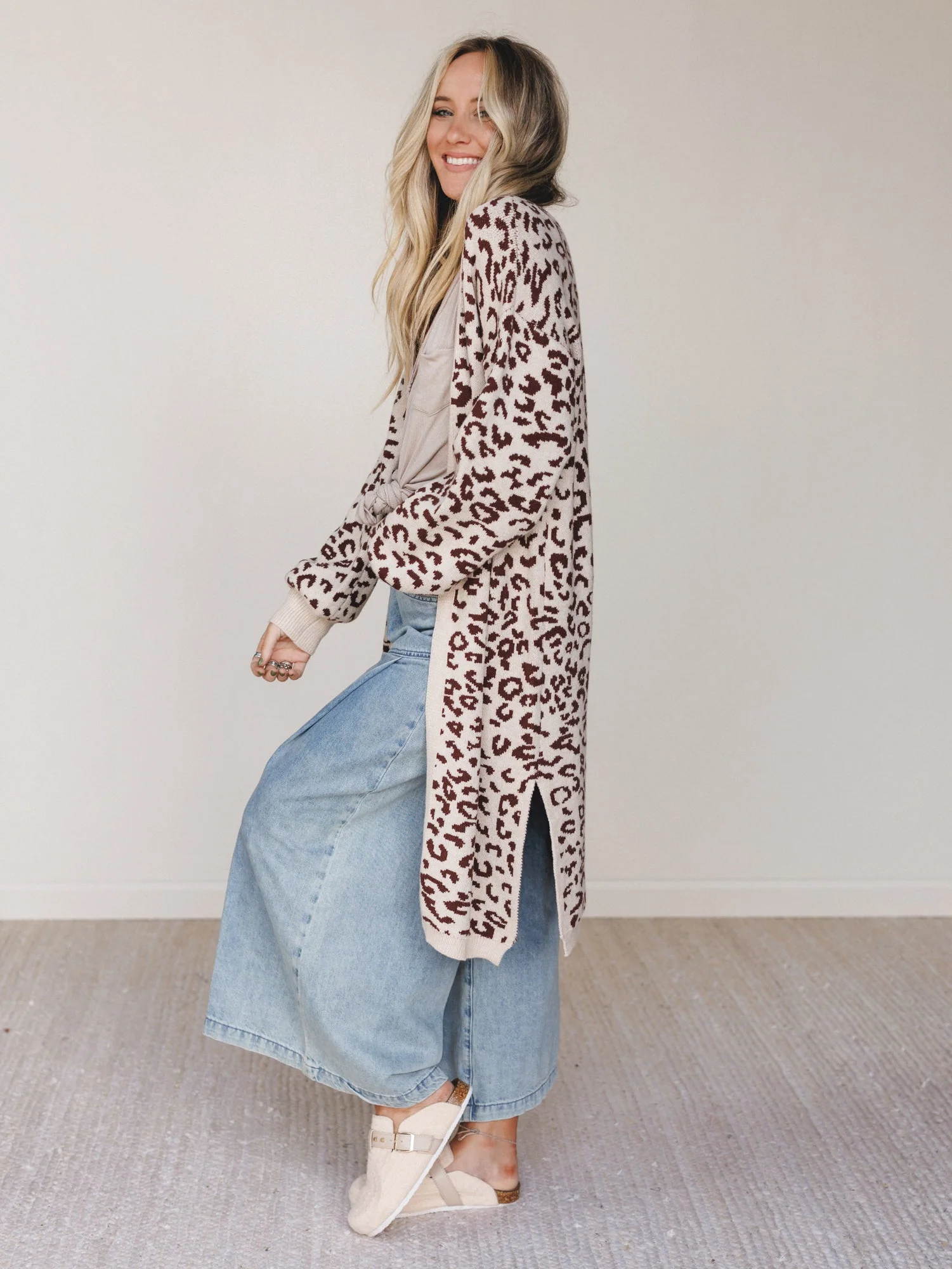 Jungle Grove Animal Print Cardigan - Brown Multi