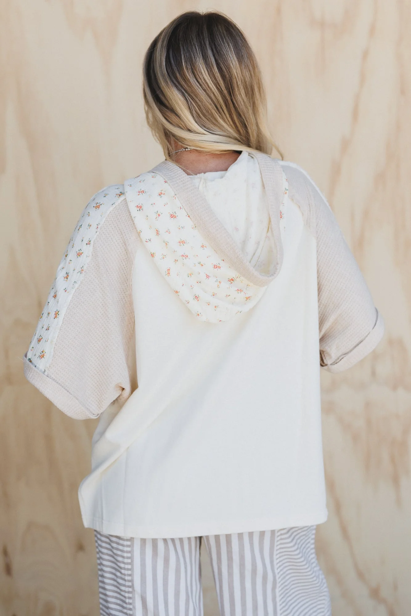 Just For You Hoodie Tunic Top - Cream - Image 4