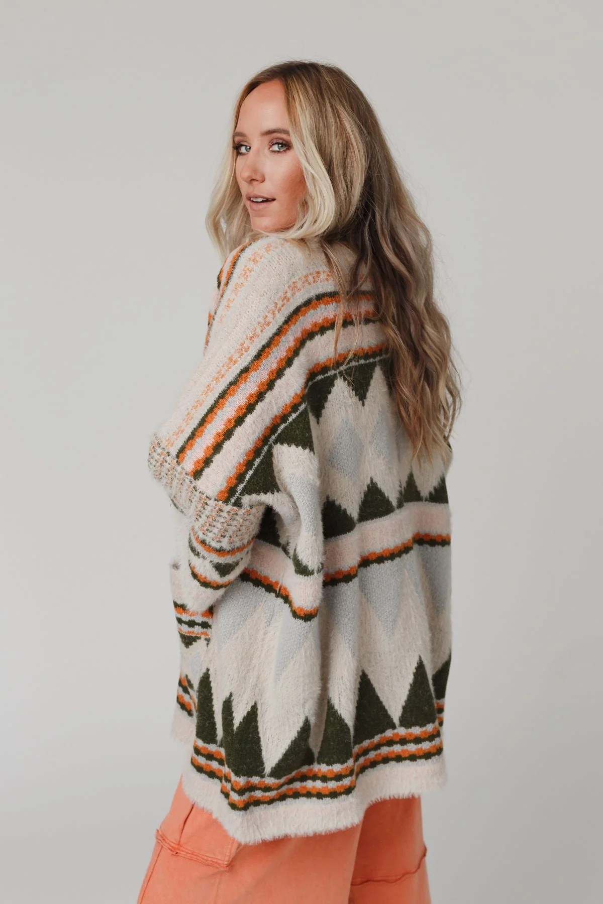 Keep It Up Oversized Cardigan - Olive - Image 7