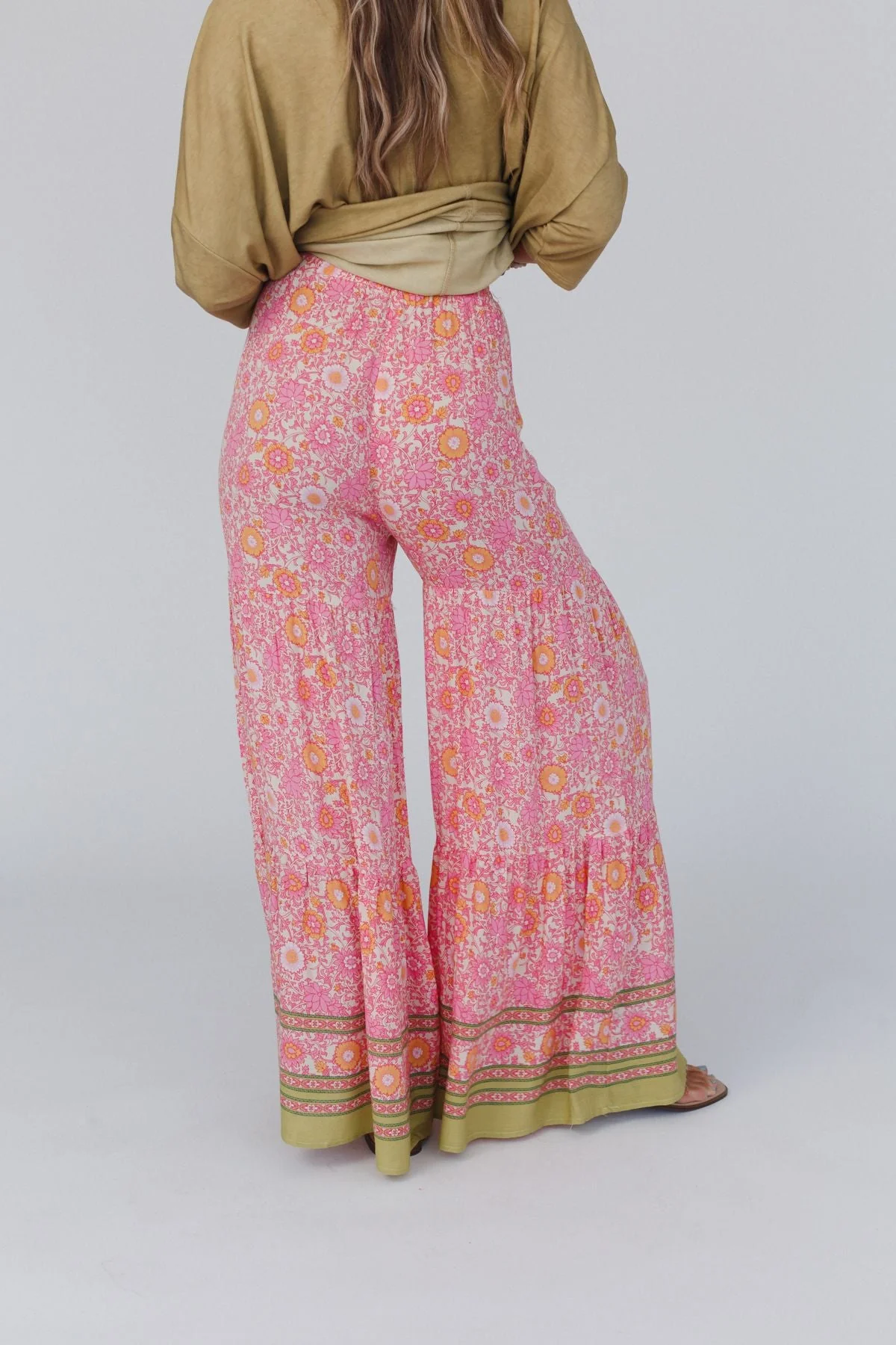 Kimmie Wide Leg Palazzo Pant - Coral - Image 3
