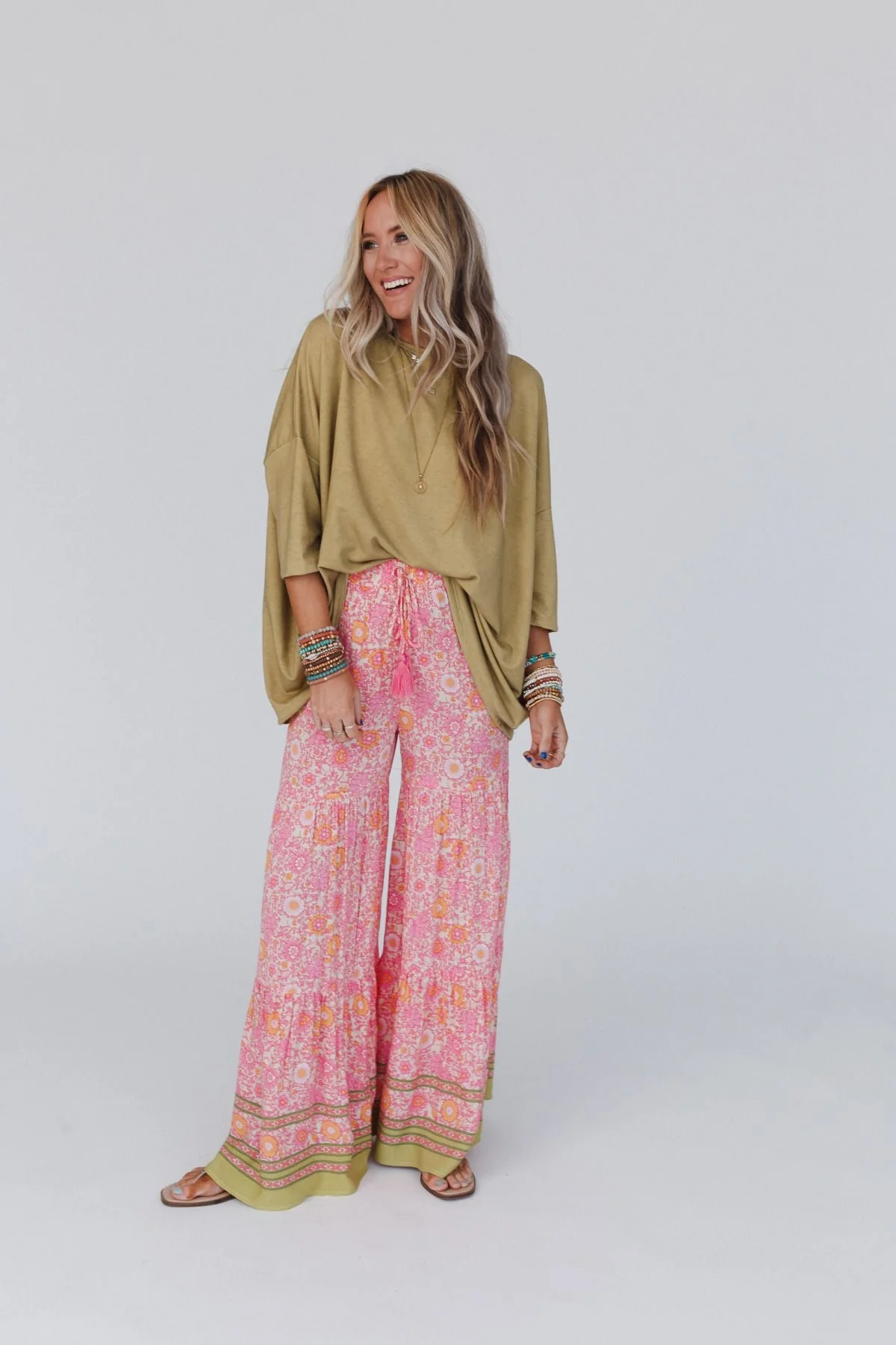 Kimmie Wide Leg Palazzo Pant - Coral - Image 4