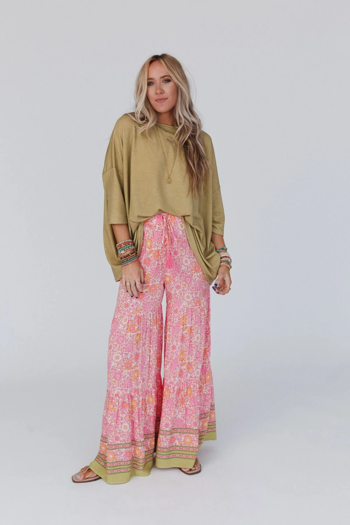 Kimmie Wide Leg Palazzo Pant - Coral - Image 6