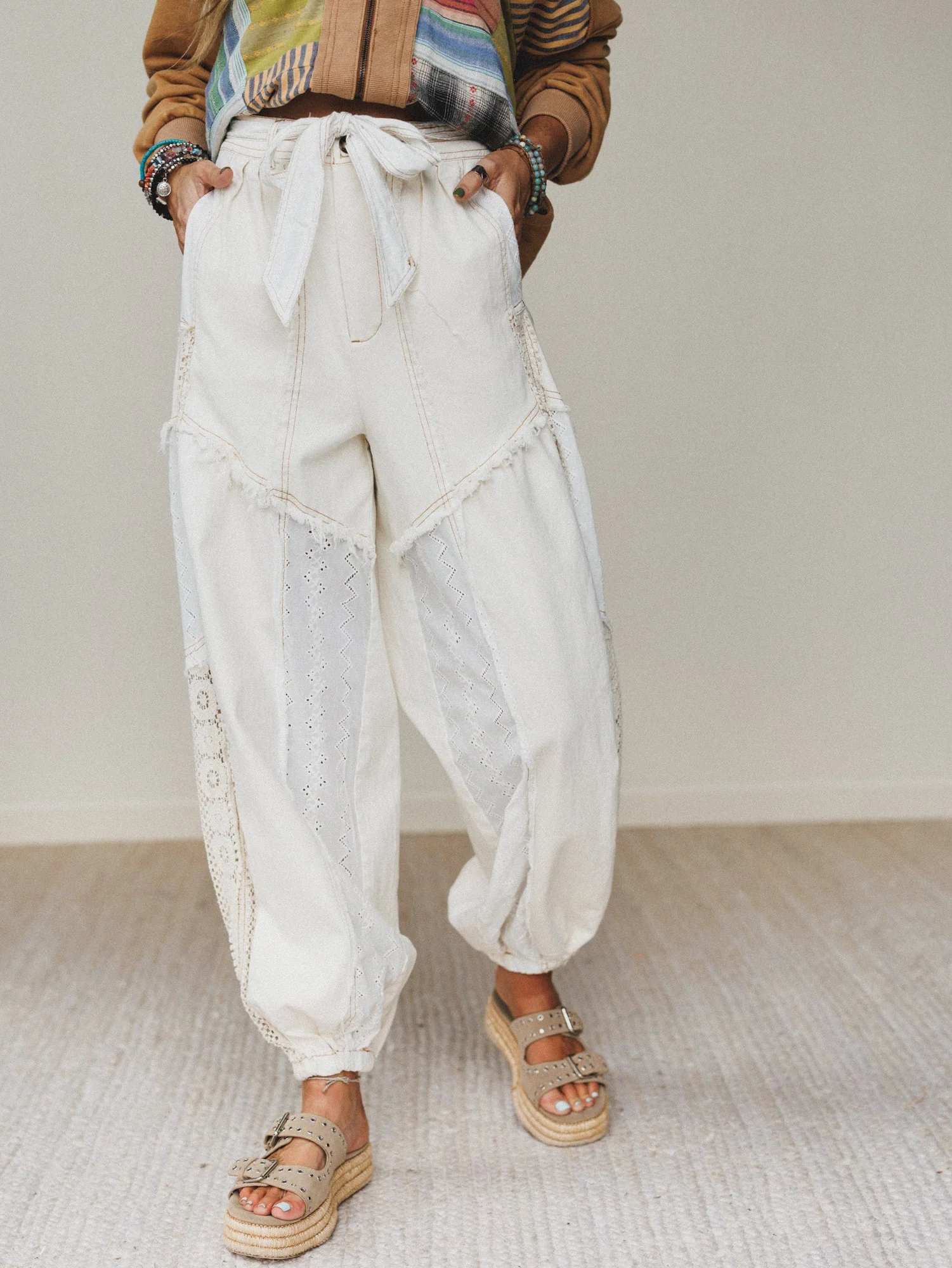 Lace Daze Pants - Cream - Image 2