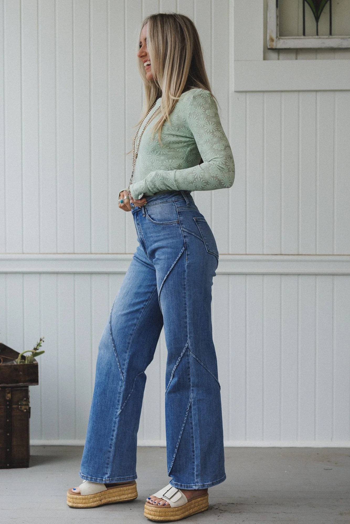 Laguna Wide Leg Jeans - Denim - Image 3