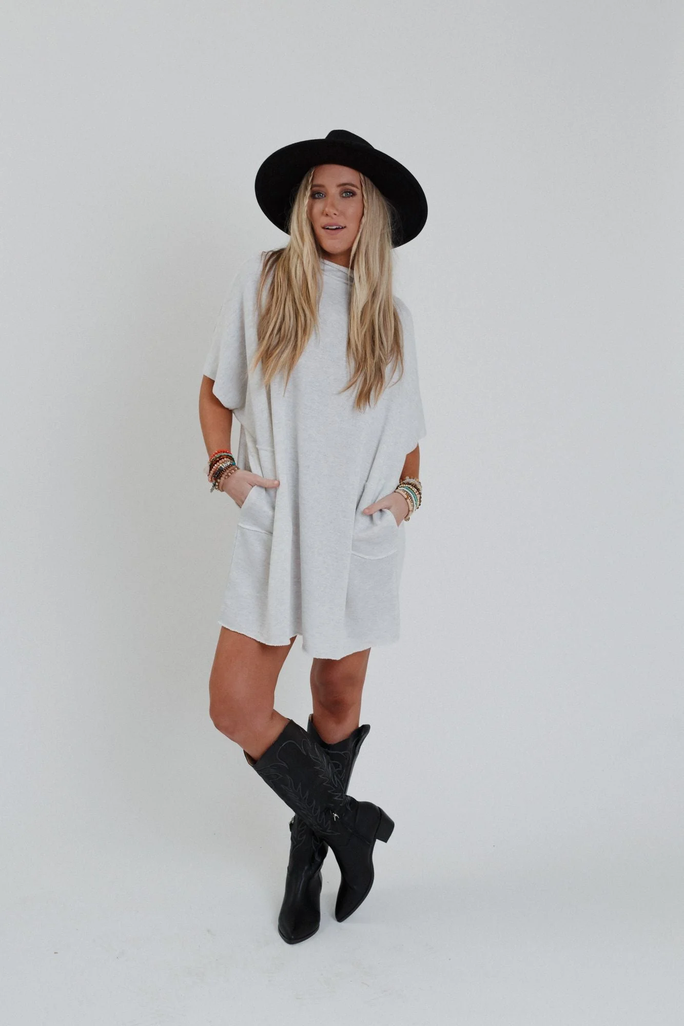 The Nest Laid Back Luxe Dress - Light Heather Gray - Image 3