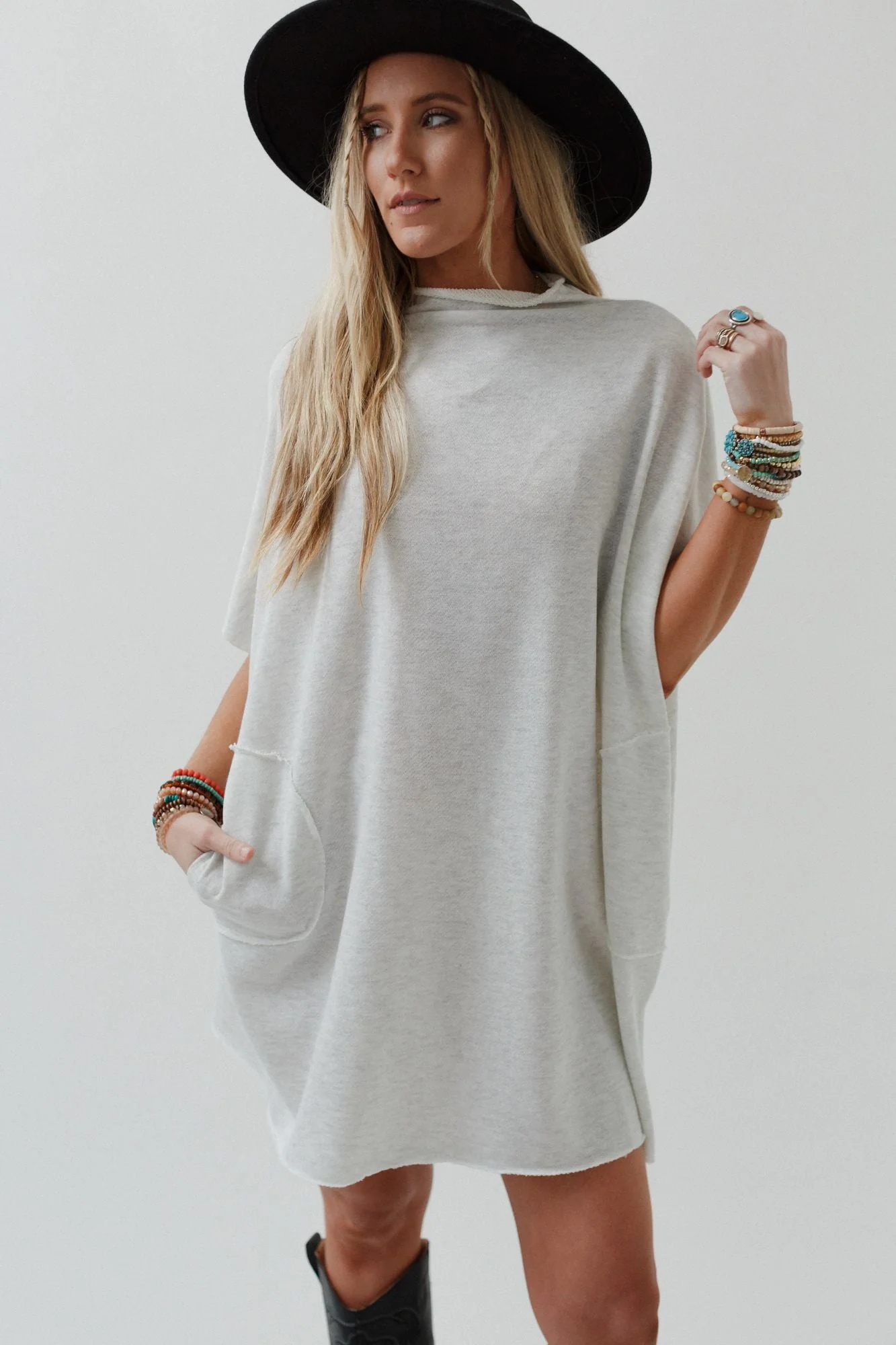 The Nest Laid Back Luxe Dress - Light Heather Gray - Image 5