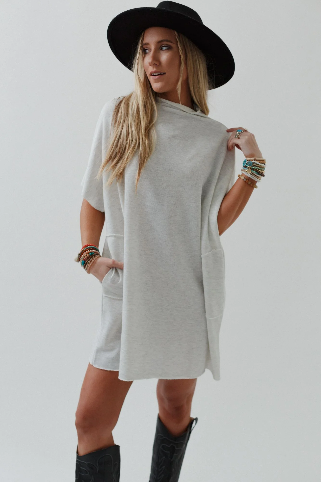 The Nest Laid Back Luxe Dress - Light Heather Gray - Pre Order - Image 2