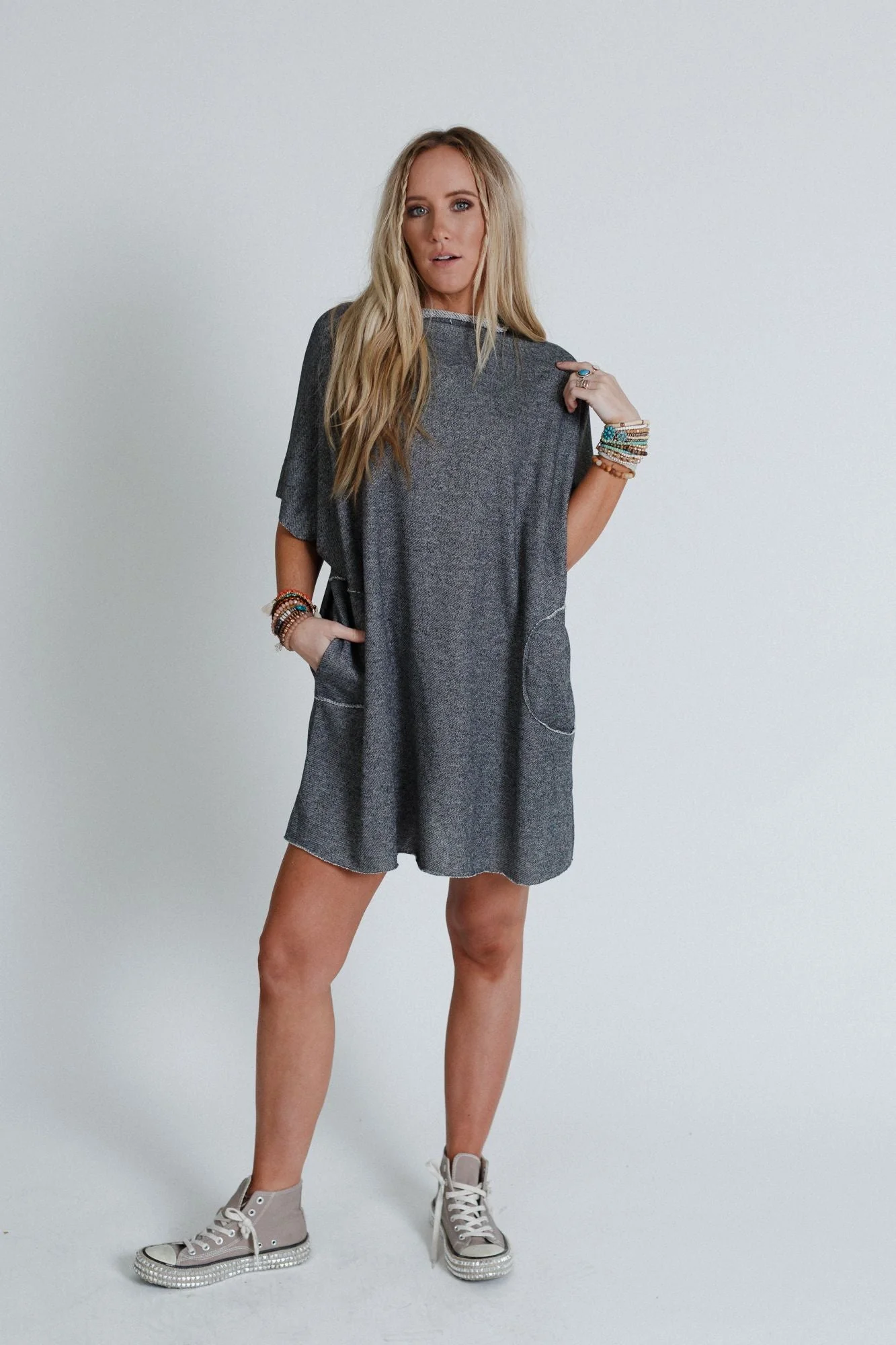 The Nest Laid Back Luxe Dress - Two Tone Black - Image 2