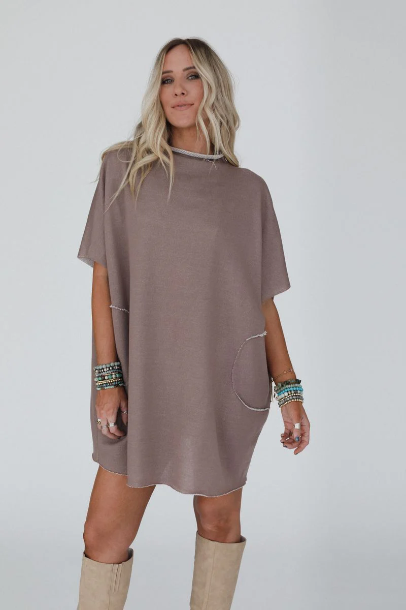 The Nest Laid Back Luxe Dress - Two Tone Mocha - Image 2