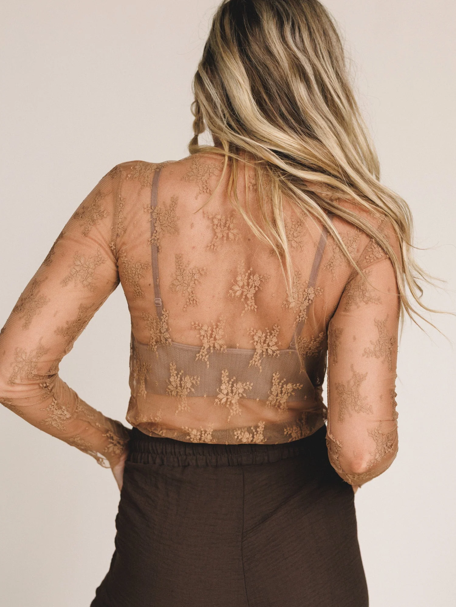 Lainey Lace Layering Top - Deep Camel - Image 2