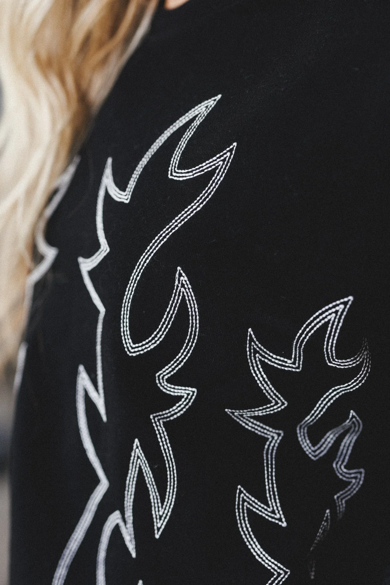 Lasso Western Stitch Pullover - Black - Image 3
