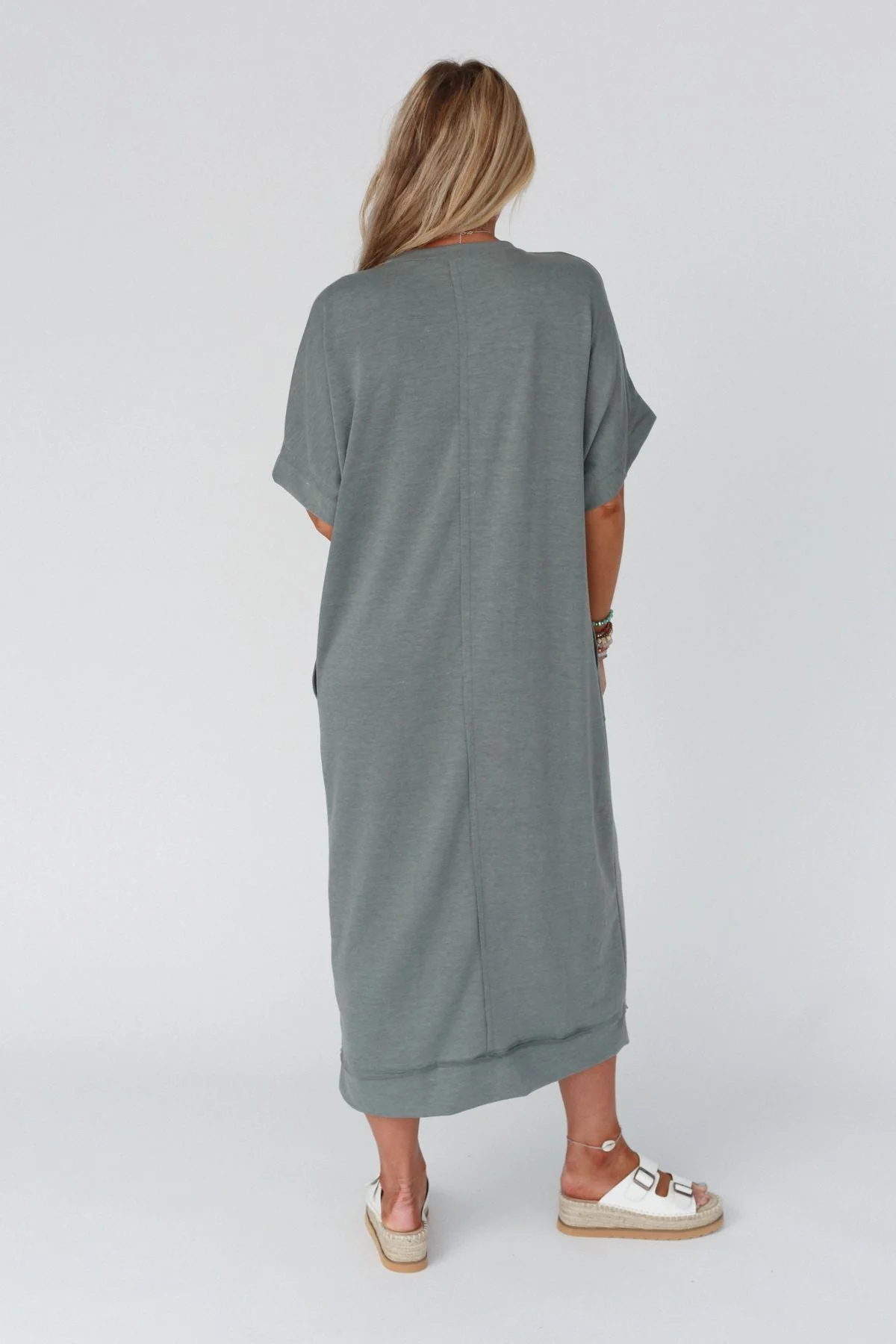 The Nest Laurel Short Sleeve Maxi Dress - Olive - Image 4