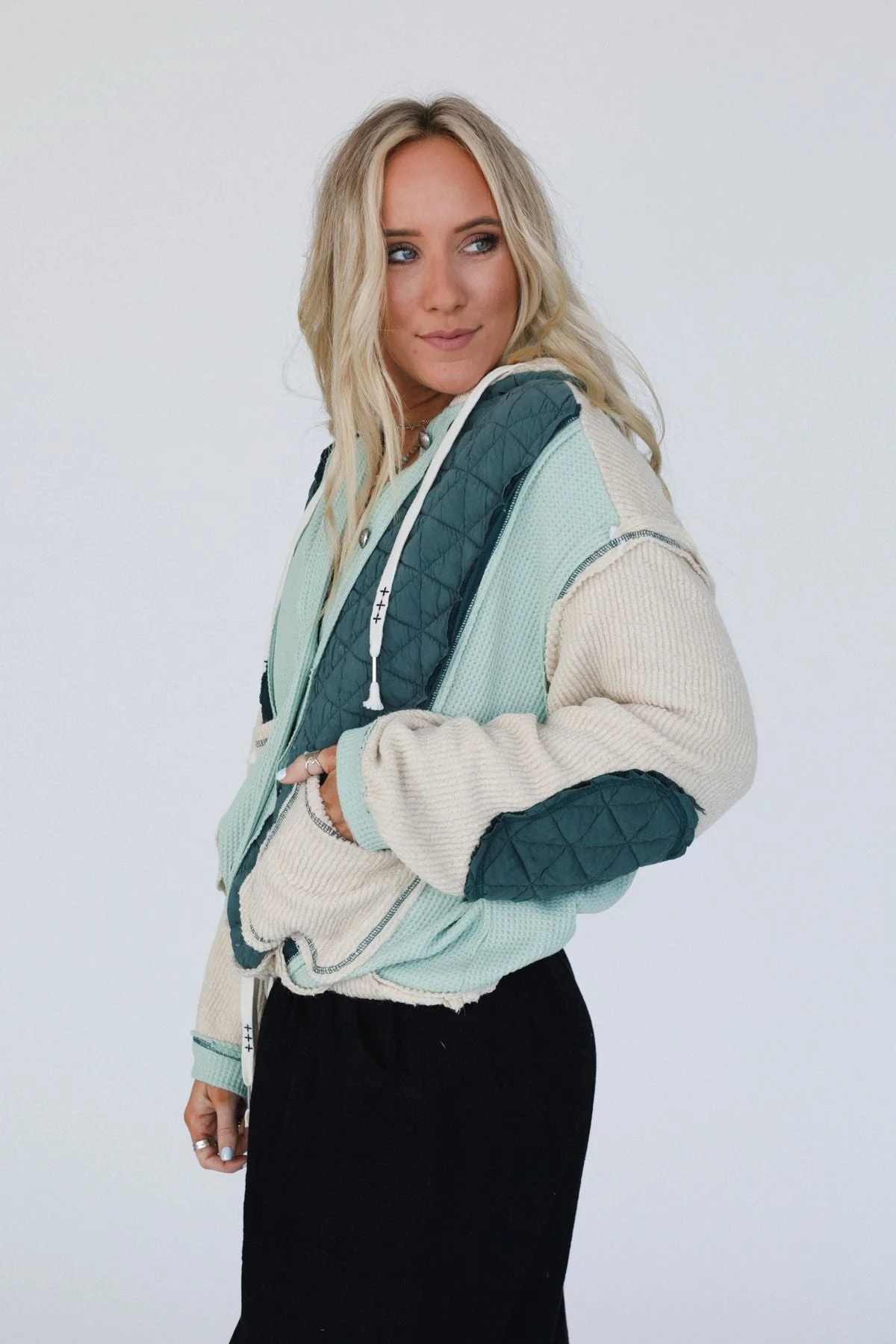 Leighton Button Up Jacket - Green - Image 5