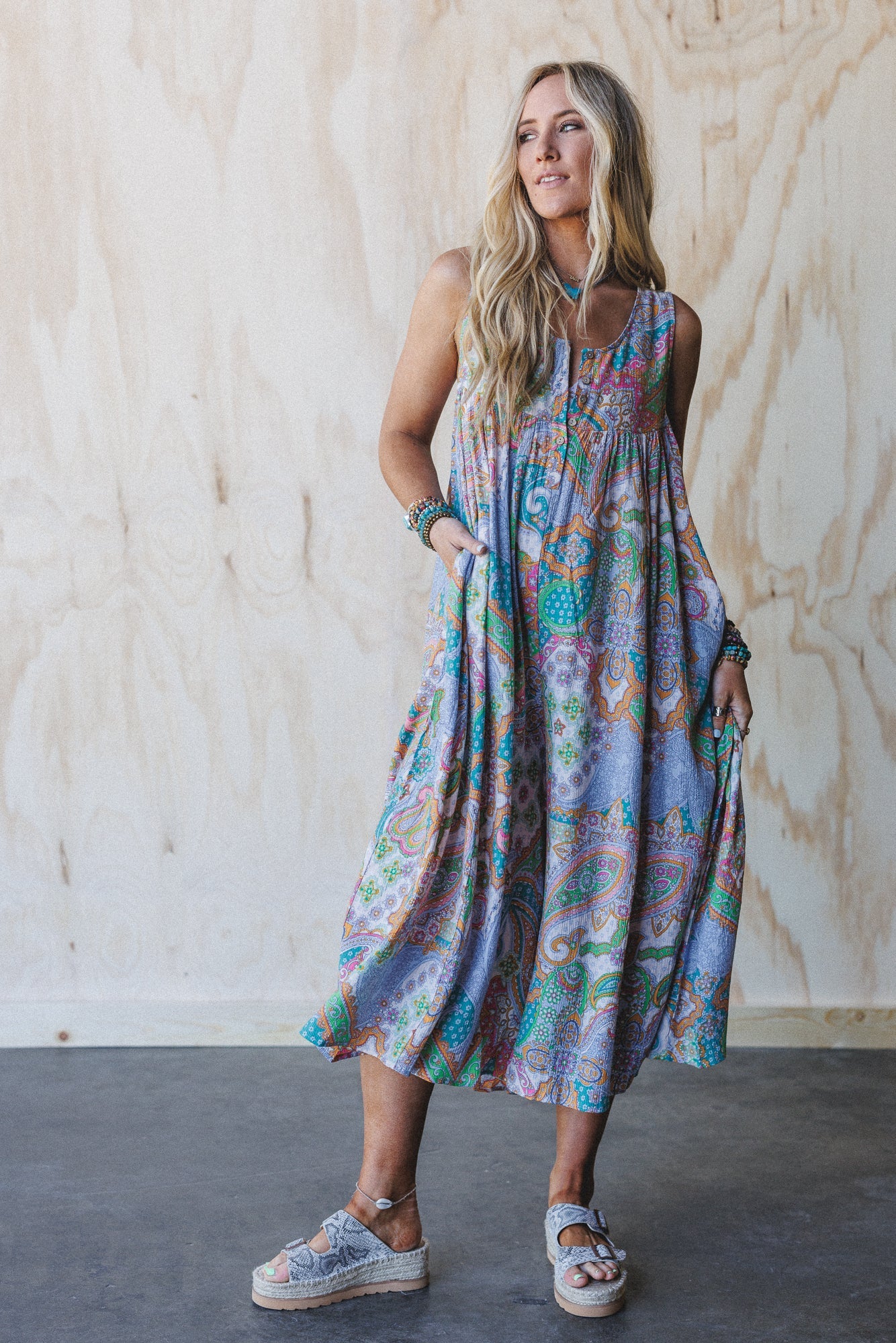 Leona Paisley Print Jumpsuit - Lime - Image 2