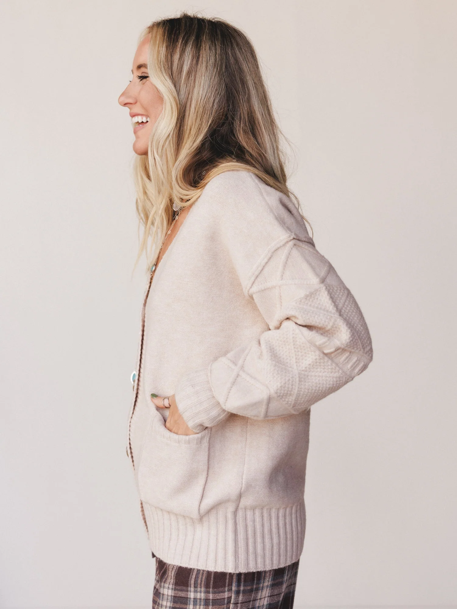 Let It Wander Cardigan - Oatmeal - Image 4