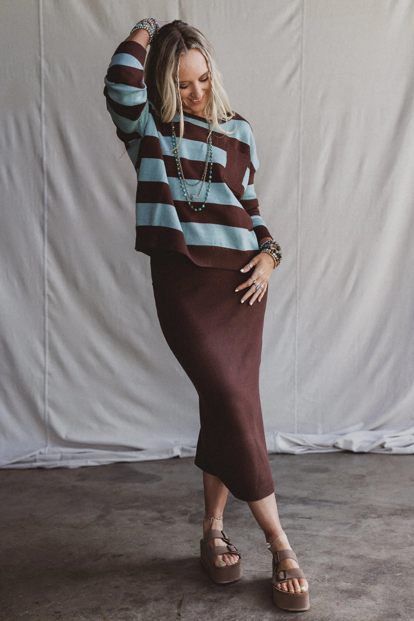 Lexi Sweater Skirt Set - Mocha - Image 6