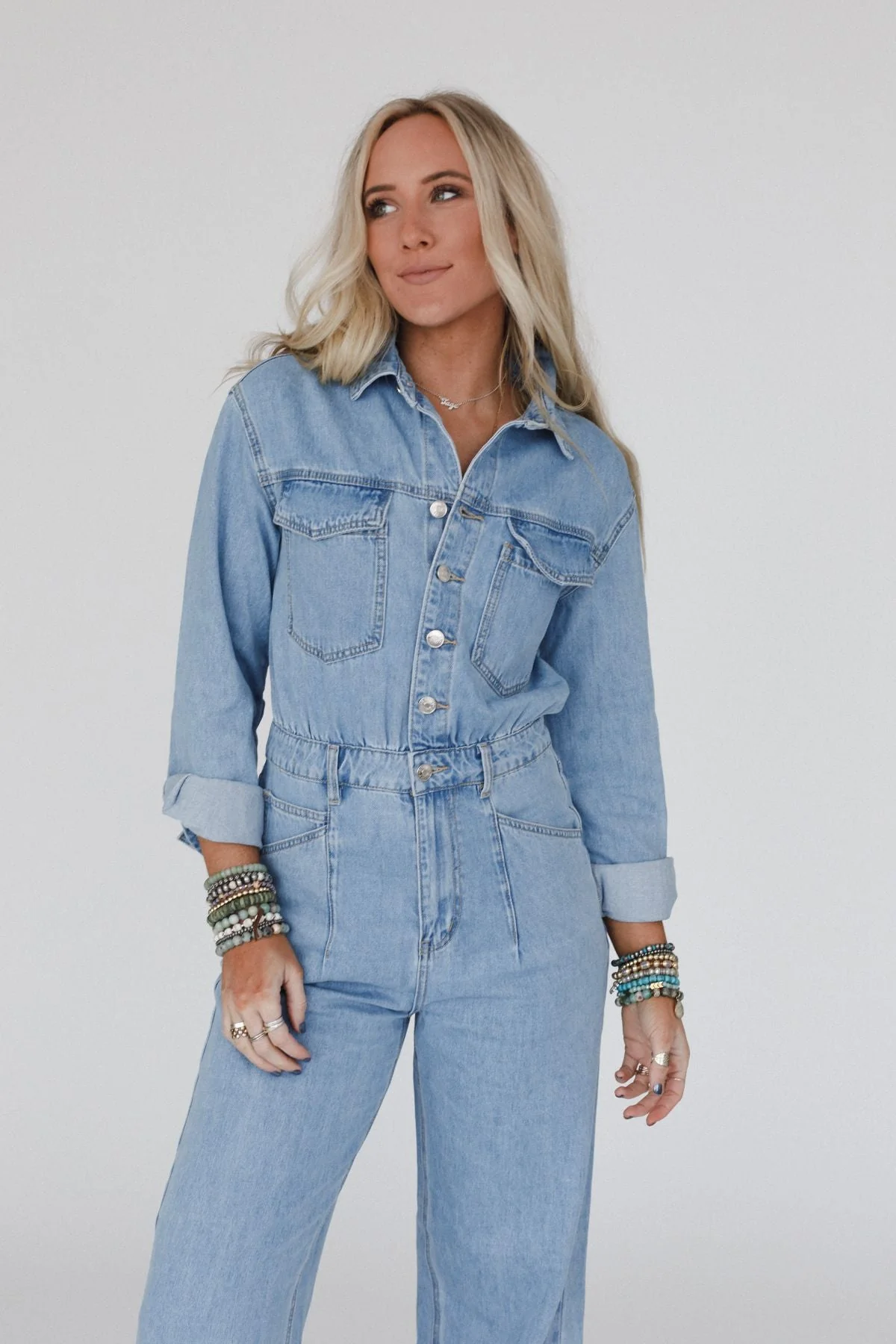 Little Extra Denim Jumpsuit - Light Denim - Pre Order - Image 2