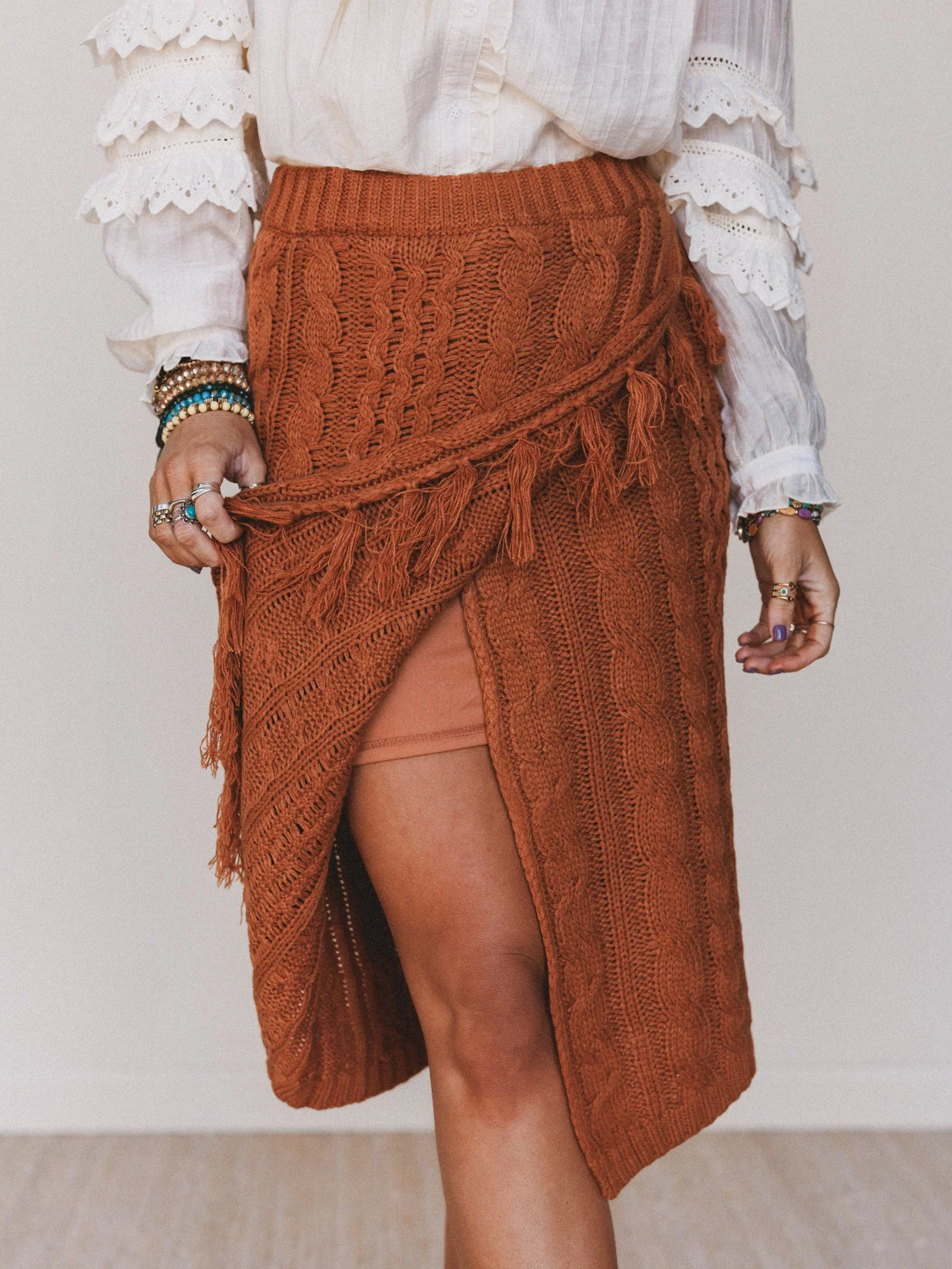 Liz Midi Skirt - Camel - Image 5