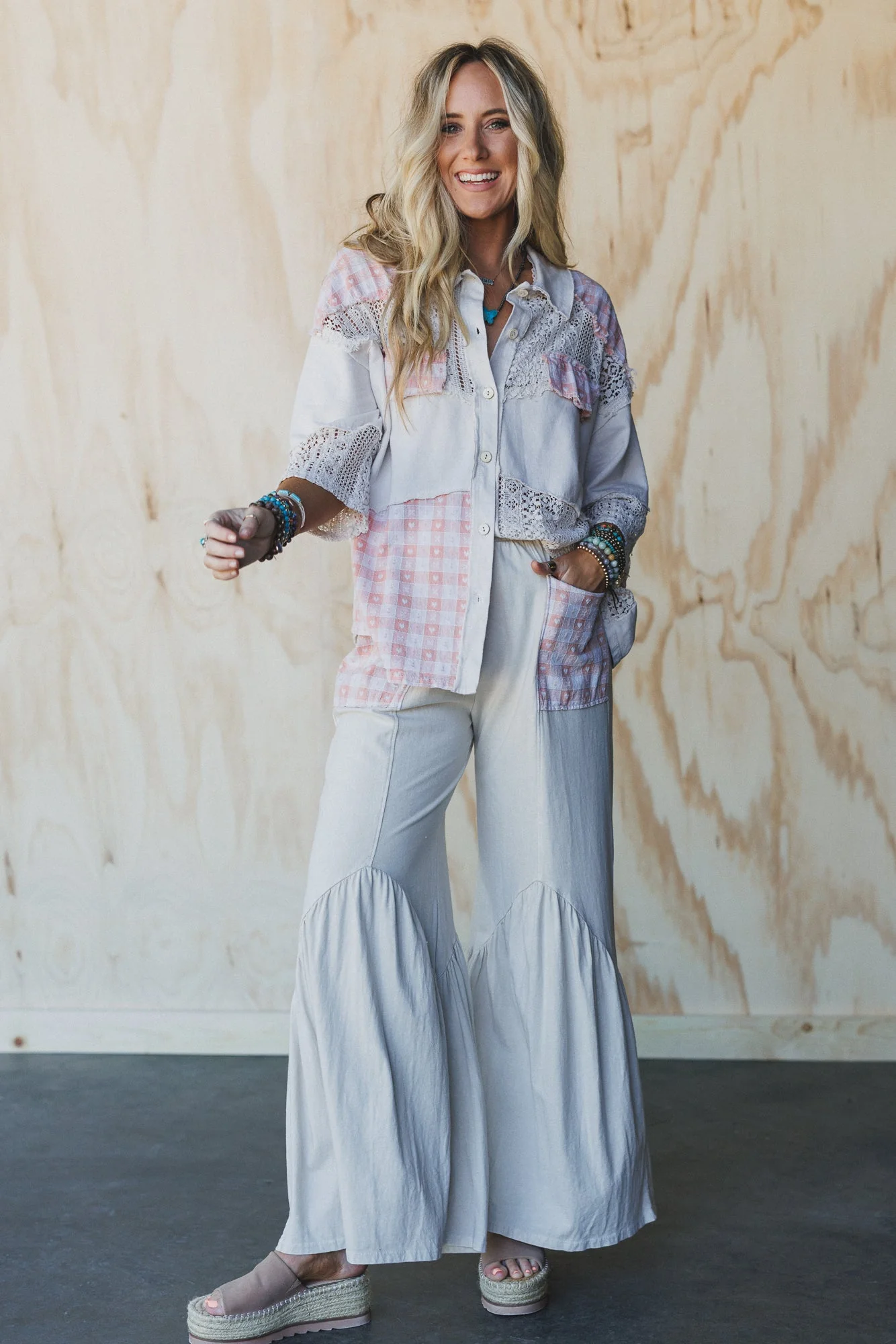 Lost In Love Button Down Top - Natural - Image 5