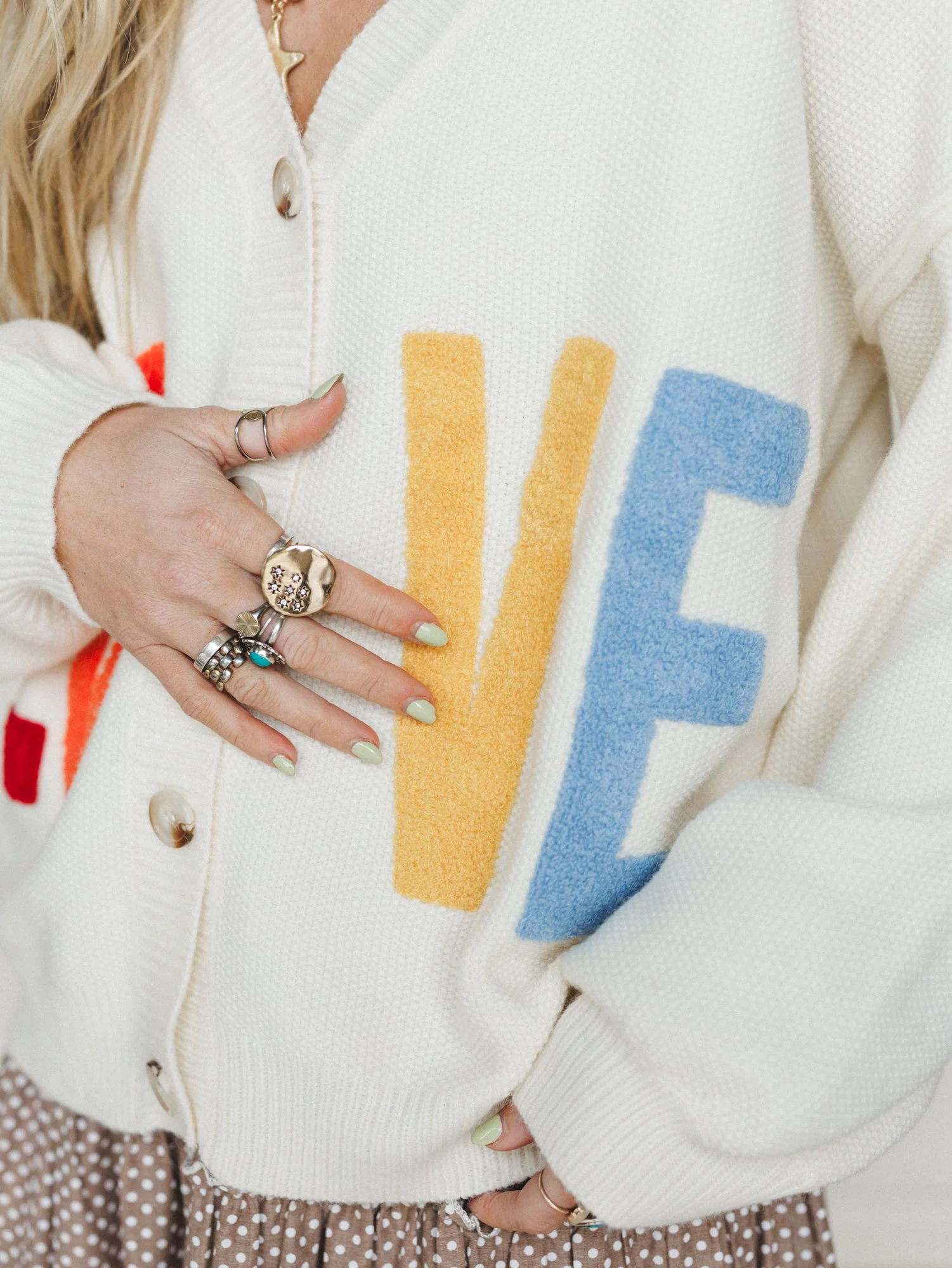 Love Catcher Cardigan - Ivory - Image 3