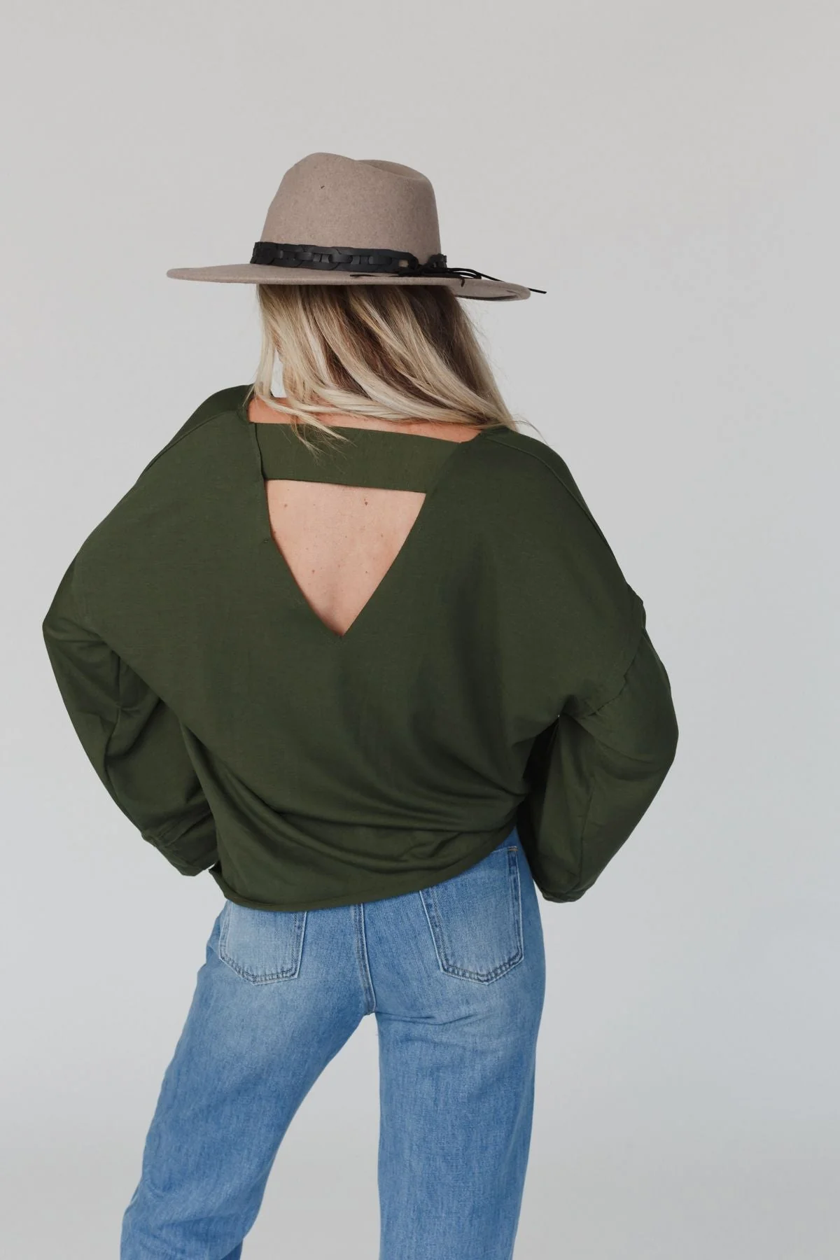 The Nest Love It V Neckline Sweater Top - Olive - Image 7