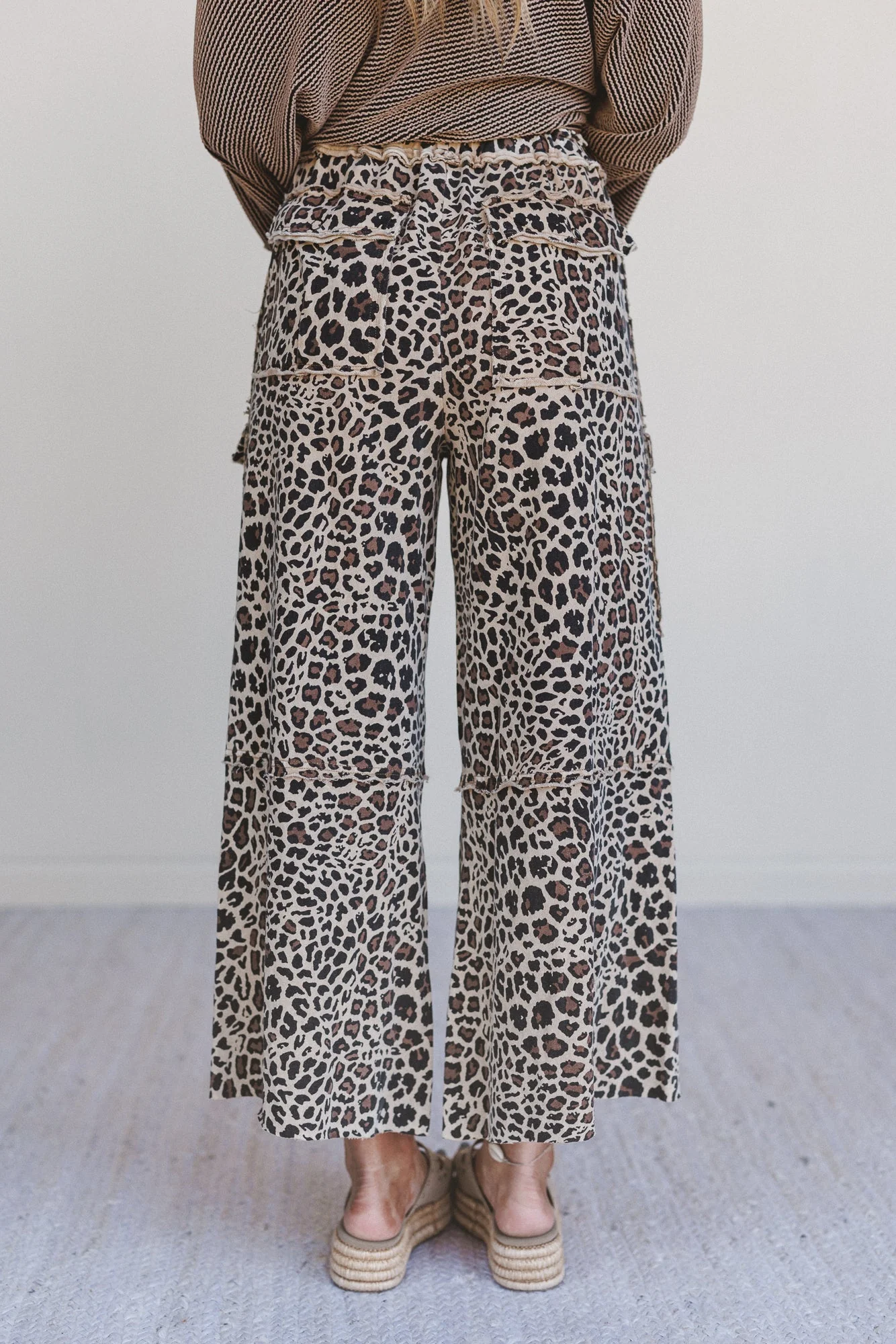 Lucky One Animal Print Cargo Pants - Mocha - Image 5