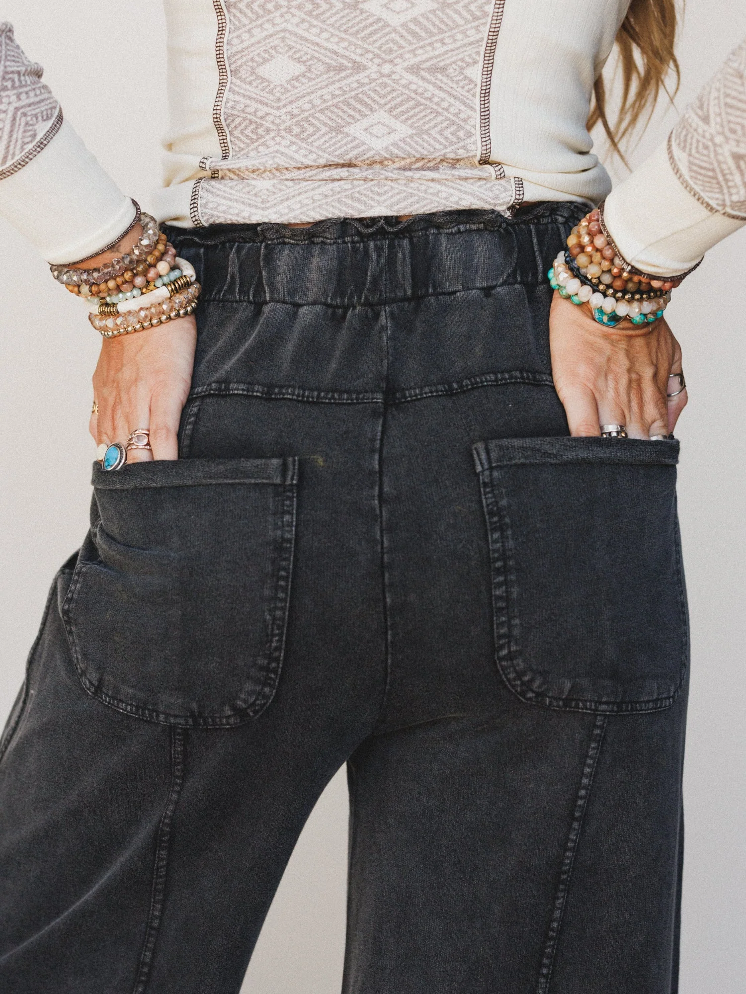 Lucky One Wide Leg Full Pant - Charcoal - Image 5