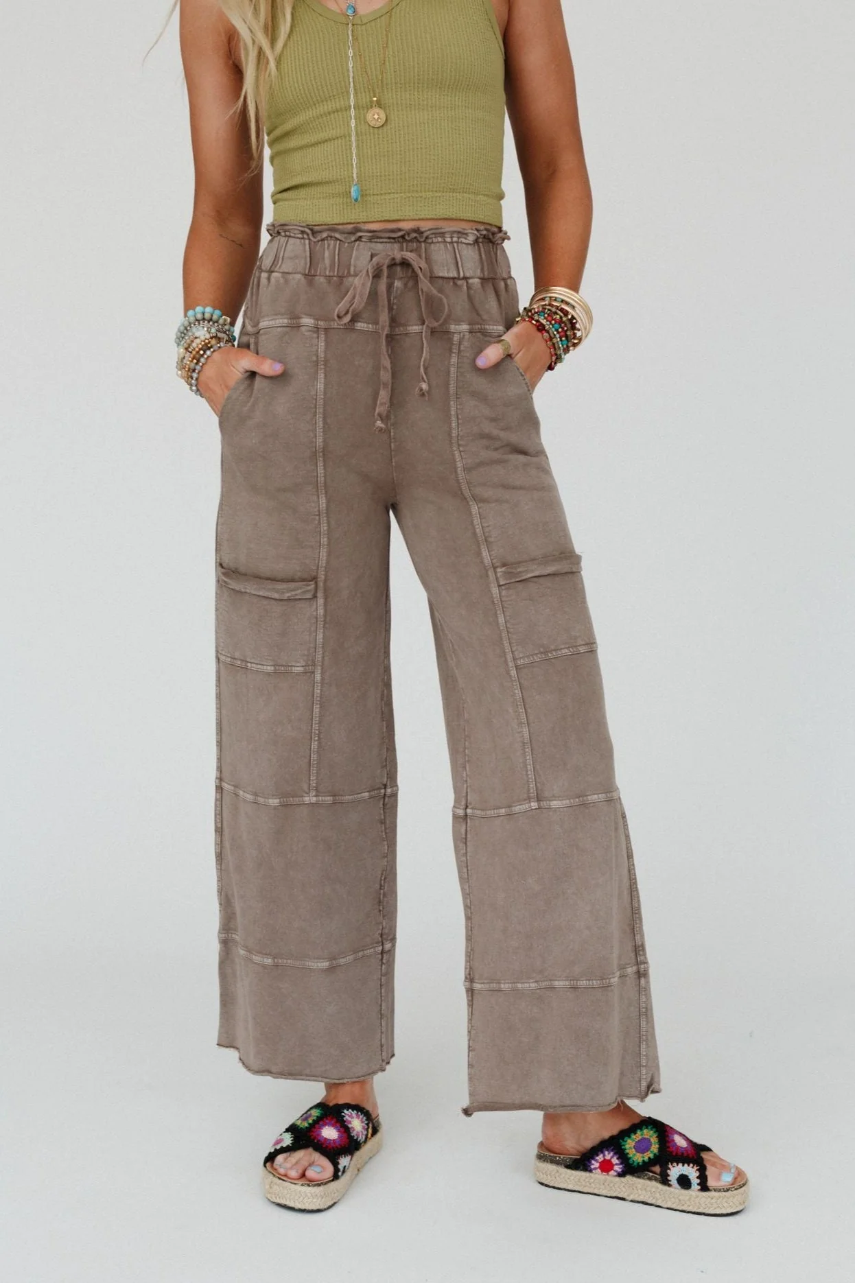 Lucky One Wide Leg Full Pant - Brown - Image 2