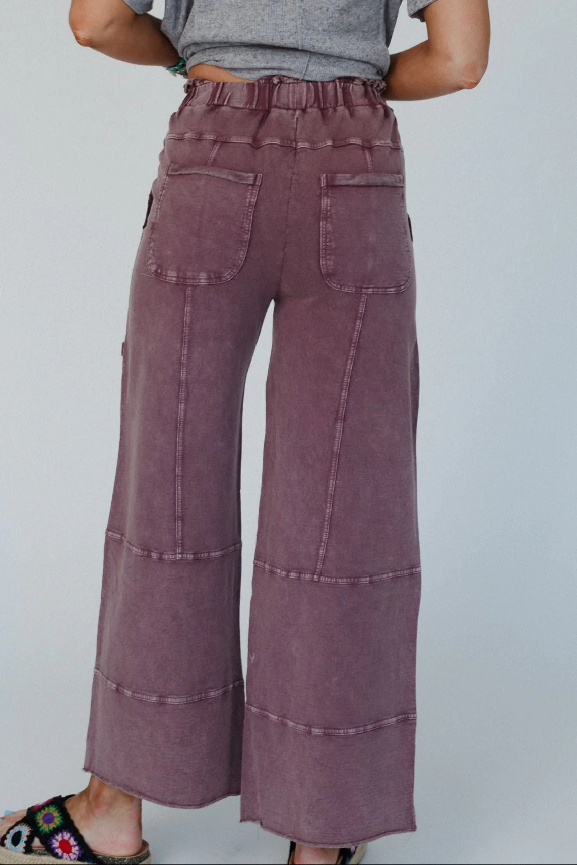 Lucky One Wide Leg Full Pant - Plum - Image 3
