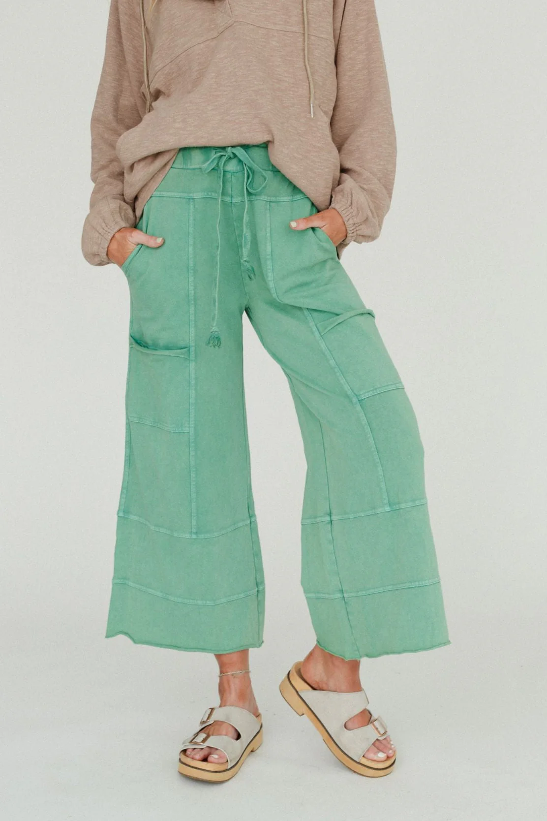 Lucky One Wide Leg Pant - Green - Image 2
