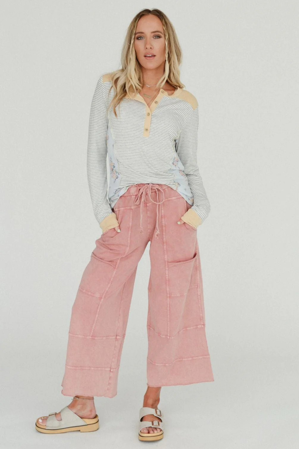 Lucky One Wide Leg Pant - Mauve - Image 7