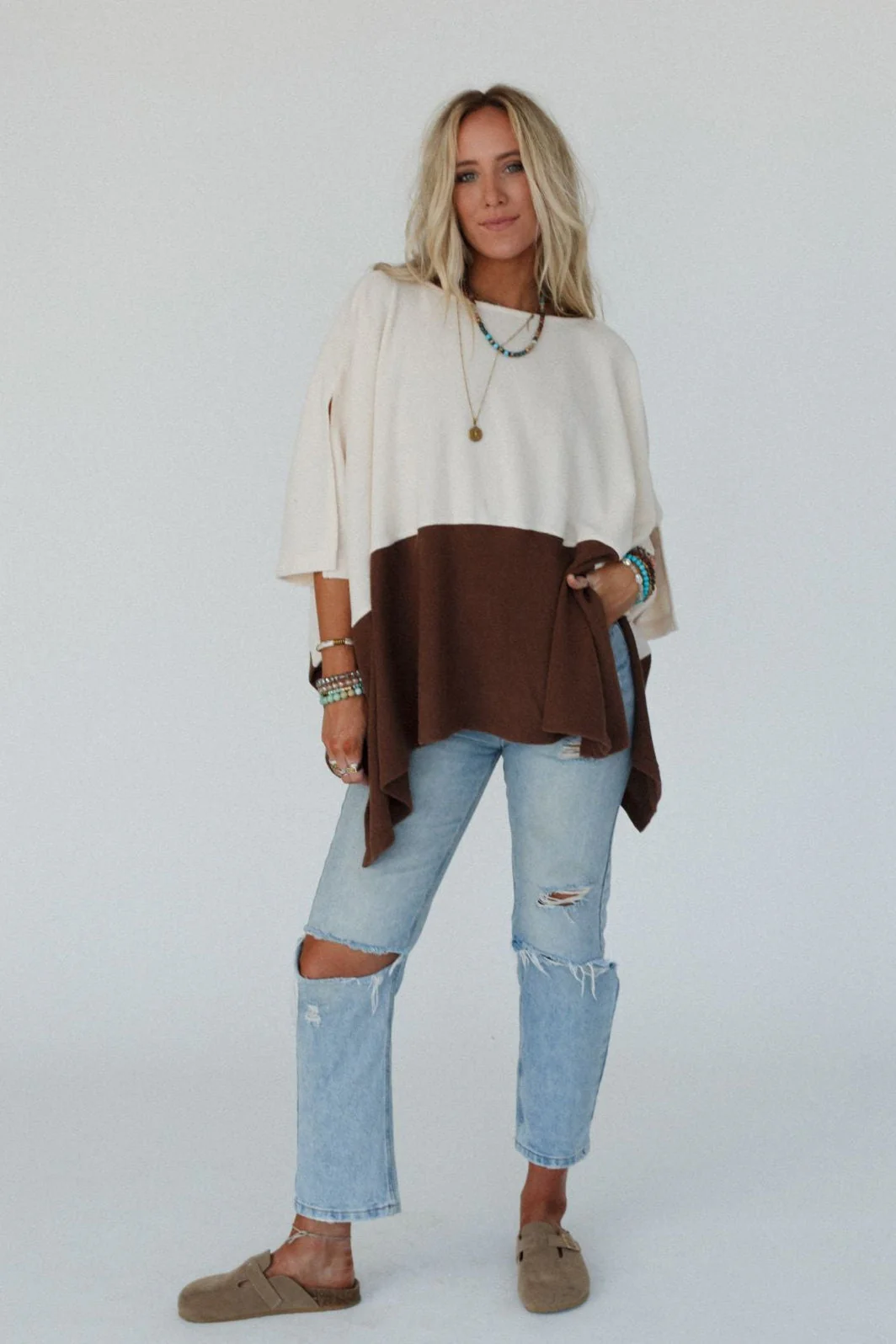 The Nest Lucky Shadow Top - Cream Brown - Image 4