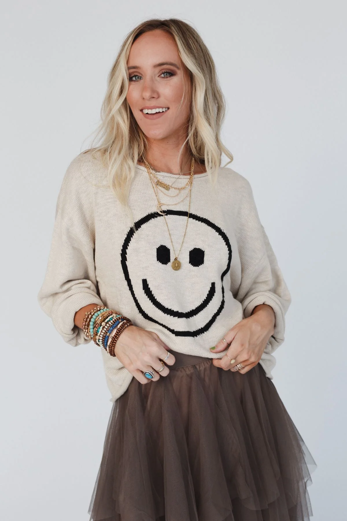Made You Smile Sweater - Ivory - Image 3